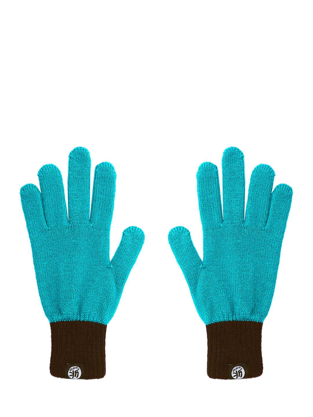Buy YK Kids Turquoise Blue & Coffee Brown Colourblocked Detail Hand Gloves Gloves for Unisex