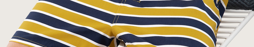 Buy DaMENSCH Men Striped Yellow Ultra Light Cotton Regular Fit Inner ...