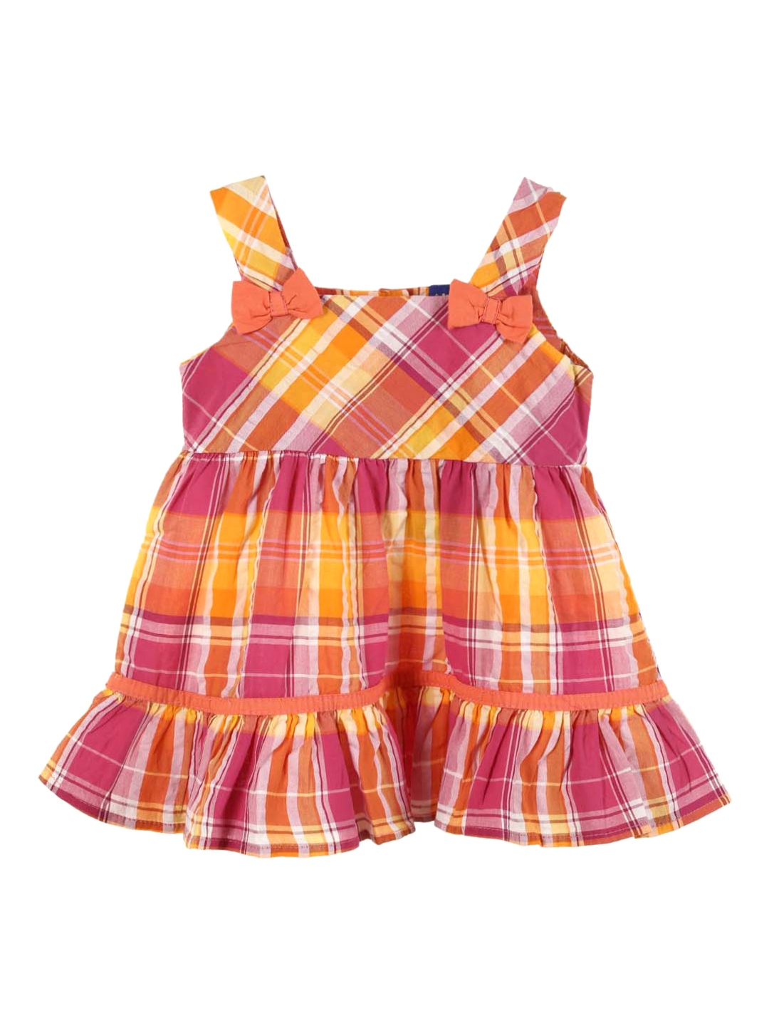 Buy Lilliput Girls Pink & Orange Checked A Line Dress - Dresses for ...