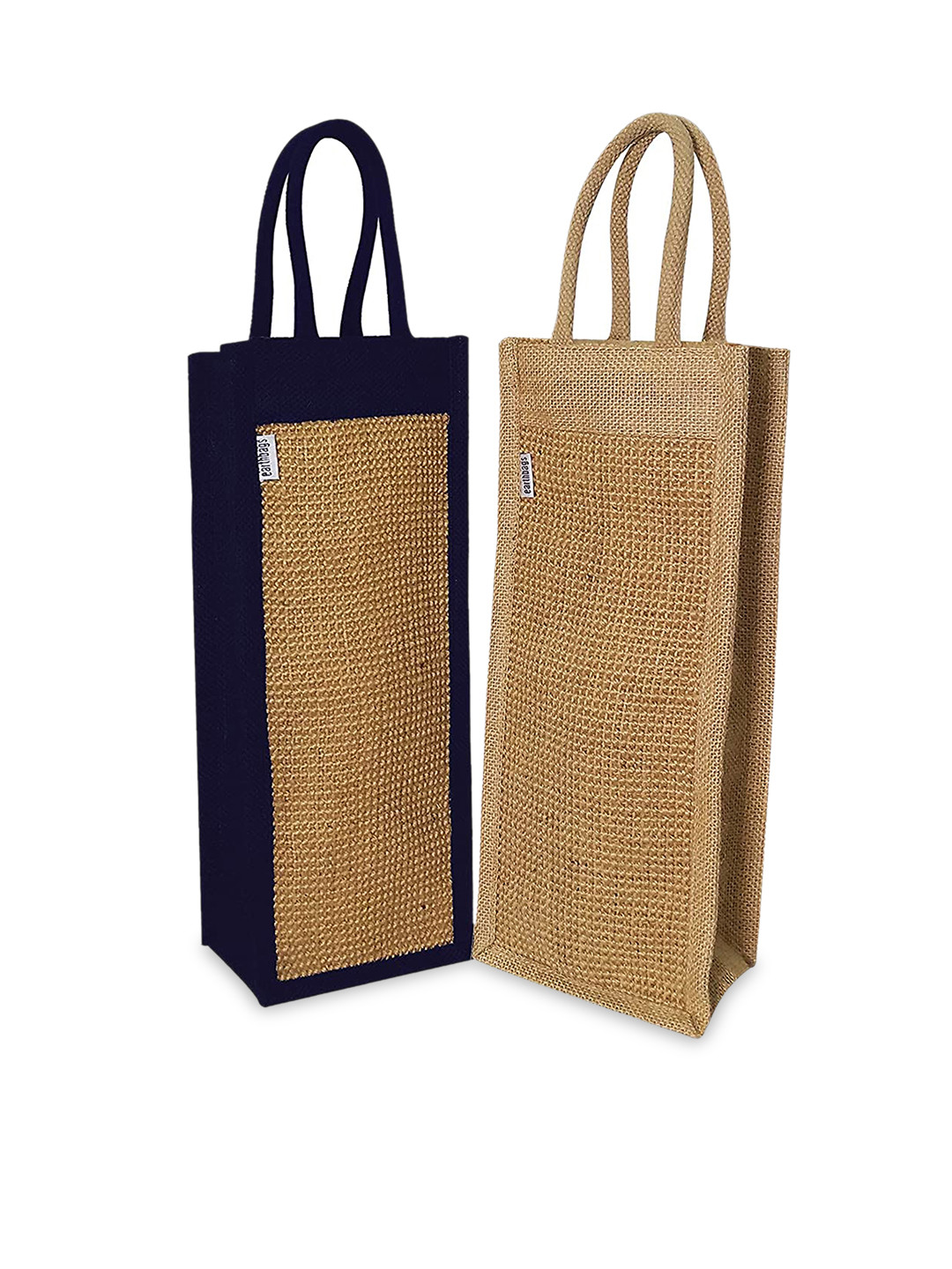 Buy Earthbags Pack Of 2 Classic Heavy Jute Bottle Bags Handbags for