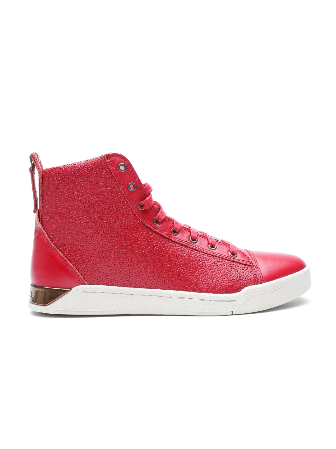 Buy DIESEL Men Red High Top Leather Sneakers - Casual Shoes for Men ...