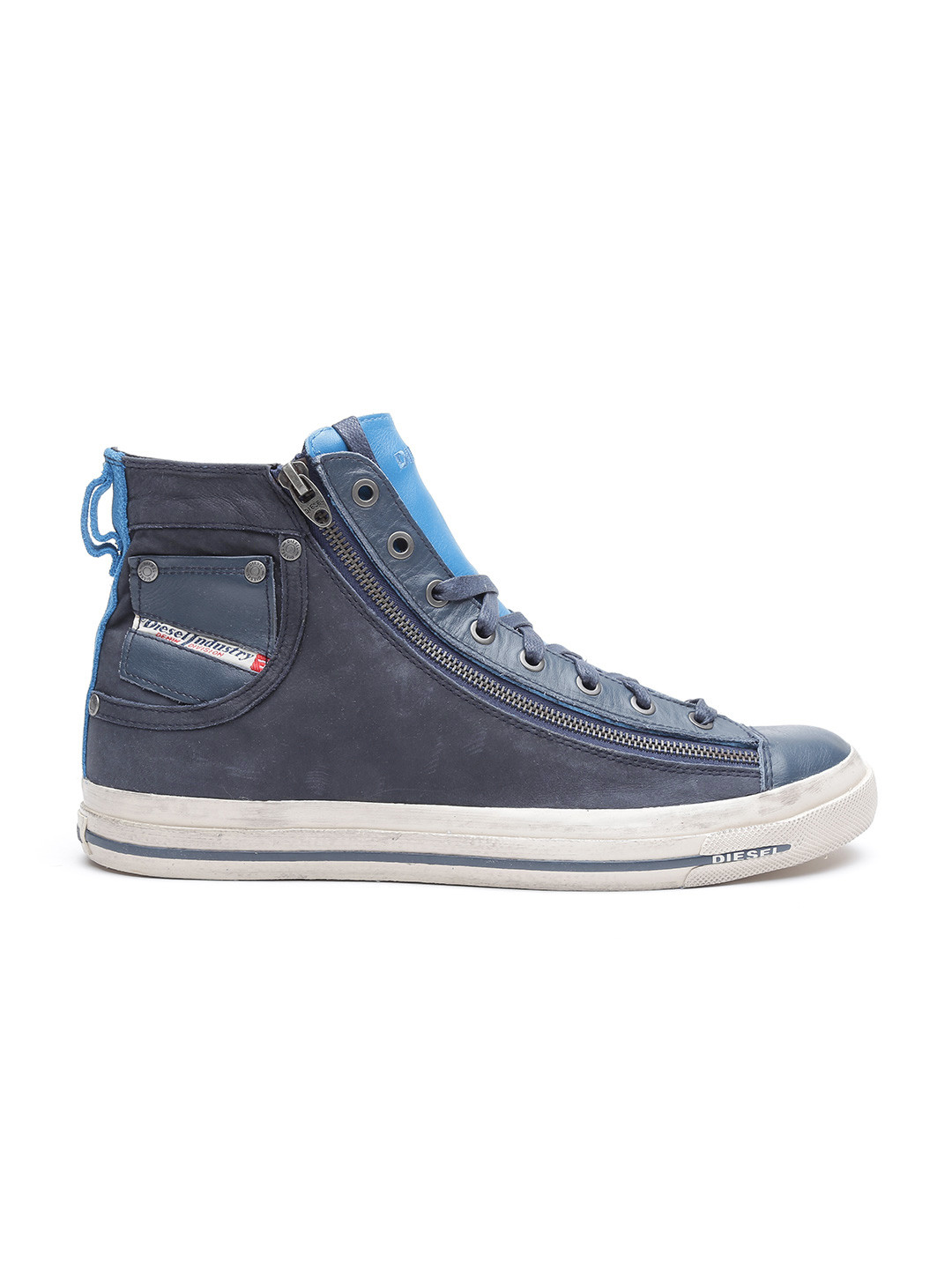 Buy DIESEL Men Navy Blue Solid Mid Top Sneakers Casual Shoes for Men 1495438 Myntra