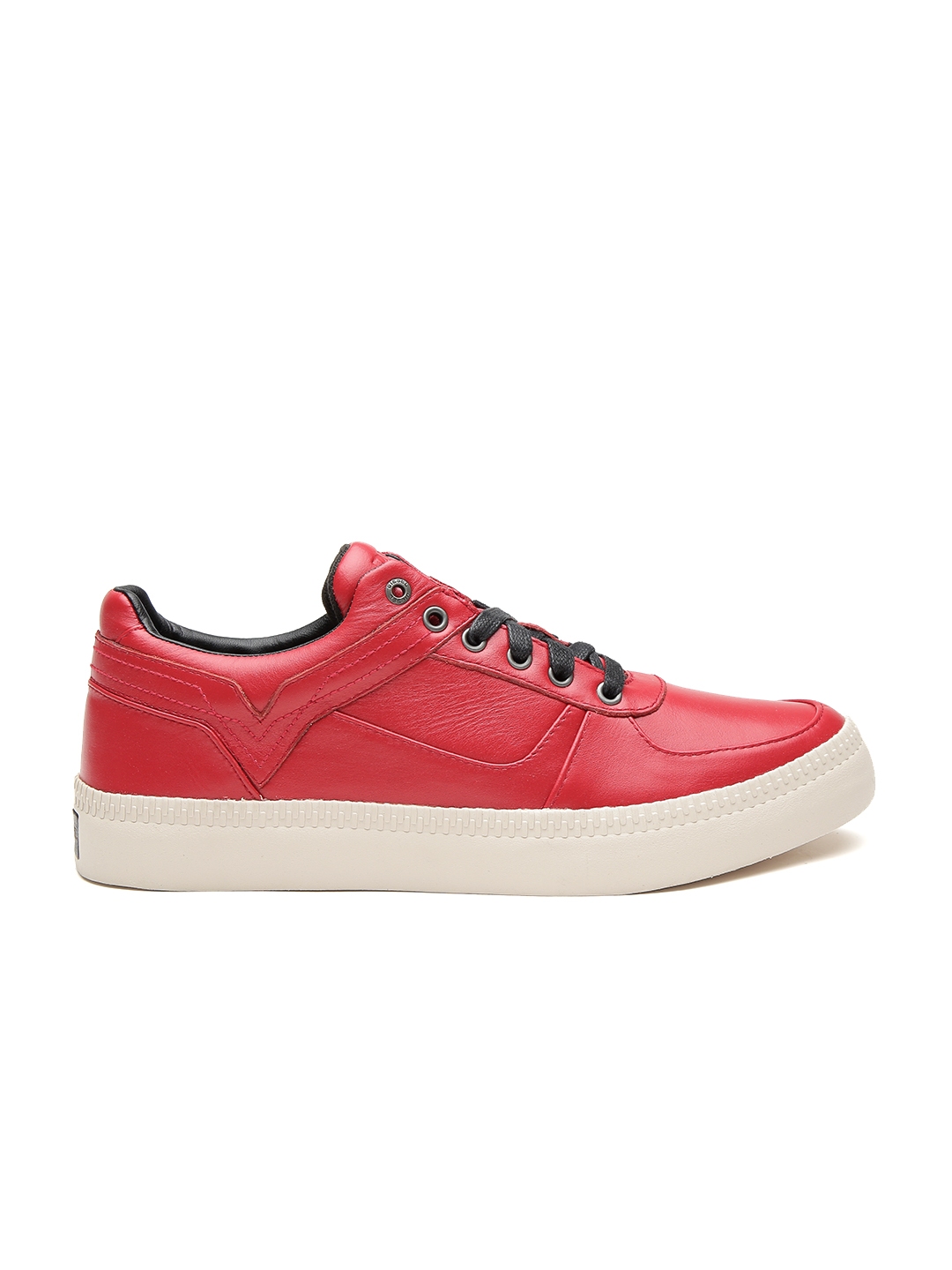 Buy DIESEL Men Red Solid Leather Regular Sneakers - Casual Shoes for ...