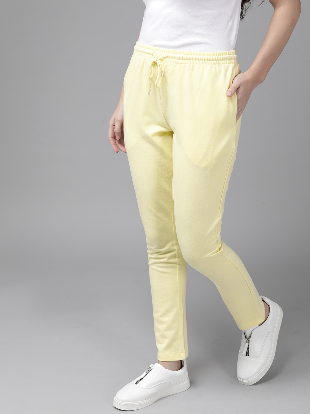 Buy Roadster Women Yellow Solid Track Pants Track Pants for Women