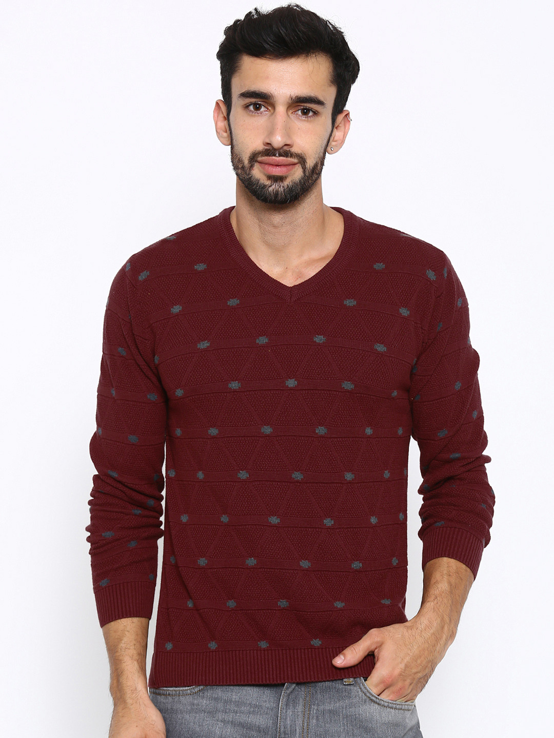 Buy Nature Casuals Men Maroon Sweater Sweaters for Men 1495795 Myntra