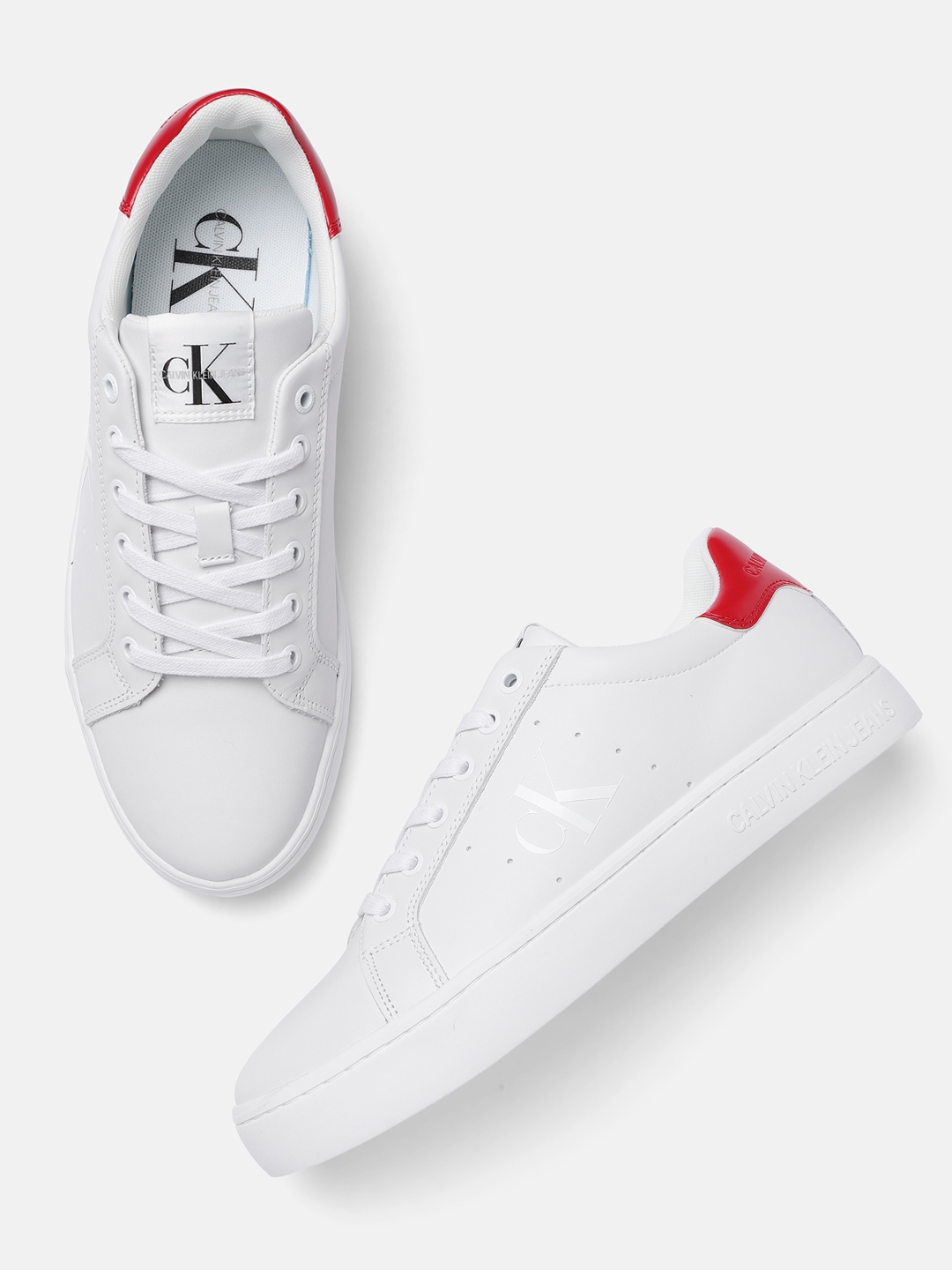 calvin klein mens white shoes