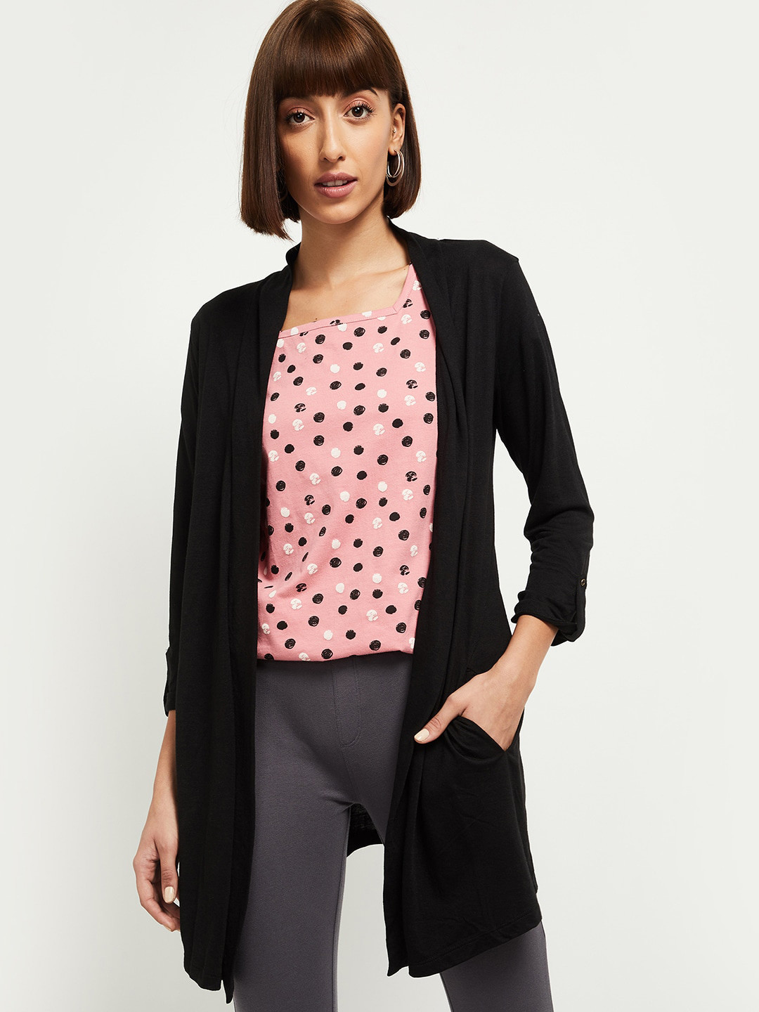 Buy Max Women Black Solid Shrug Shrug for Women 14966690 Myntra