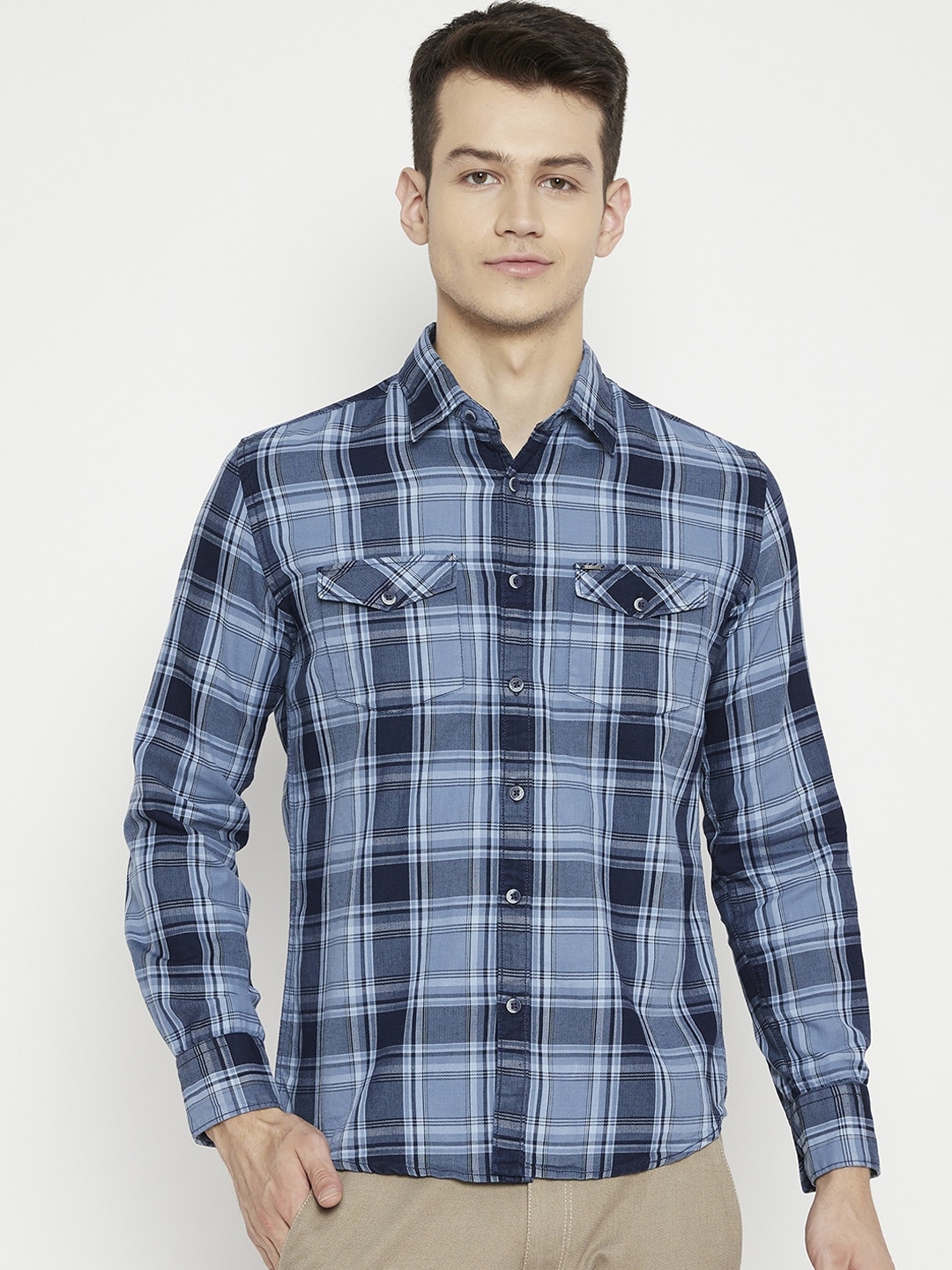 slim fit tartan shirt