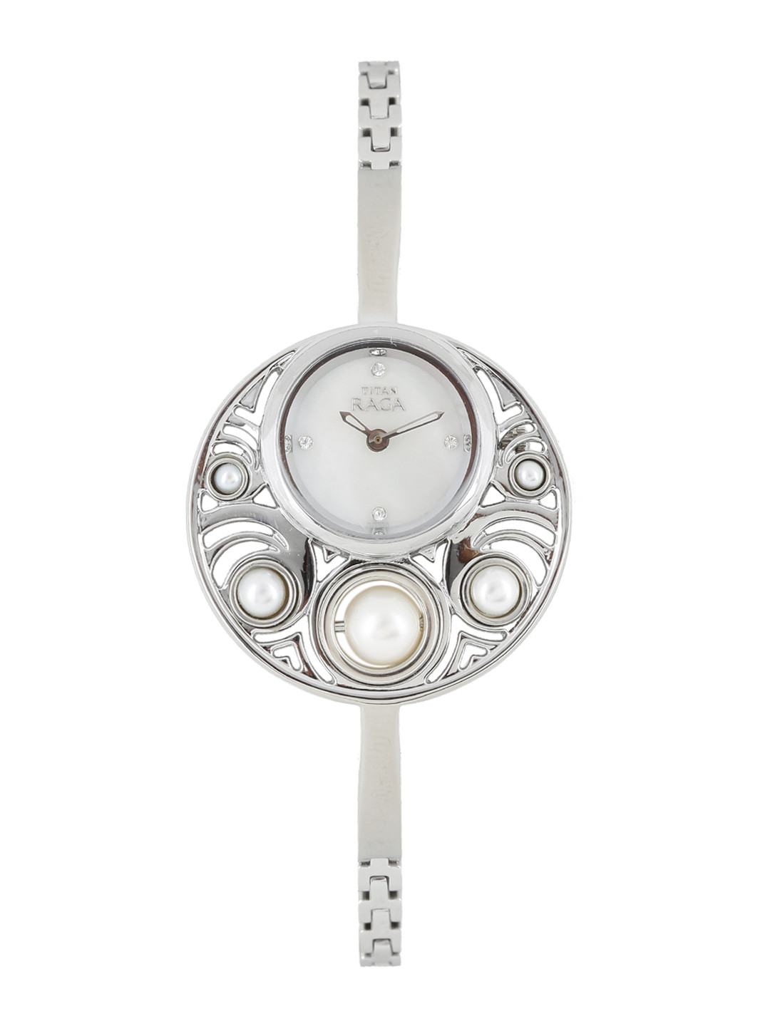 titan mother of pearl dial analog watch for women