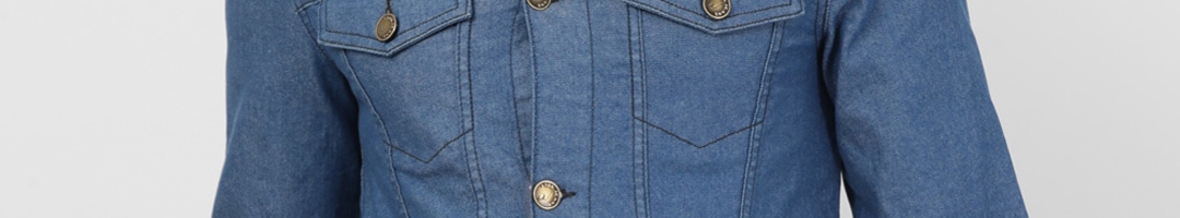 Buy Llak Jeans Men Blue Washed Denim Jacket - Jackets for Men 14976716 ...