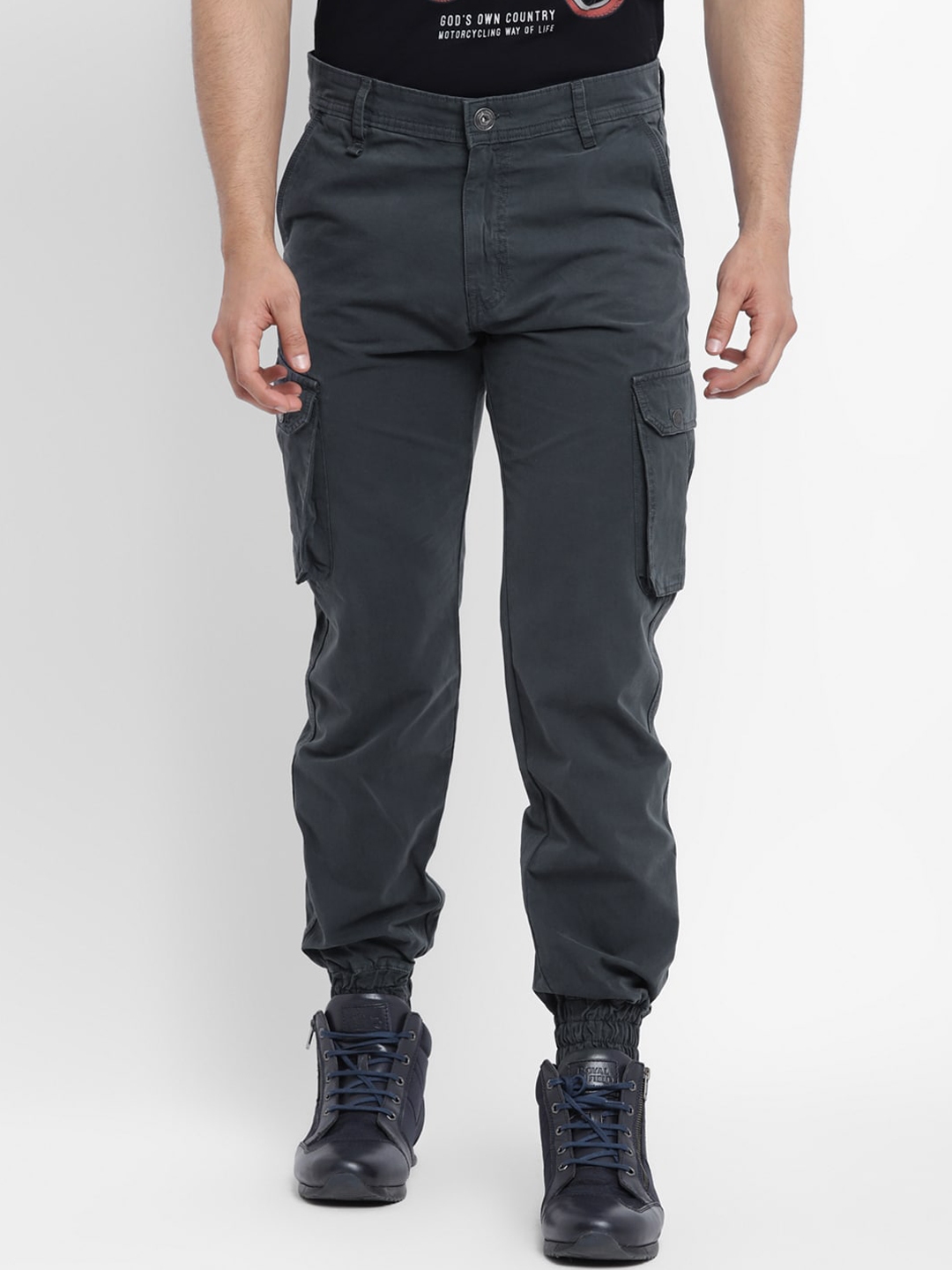grey cargos men