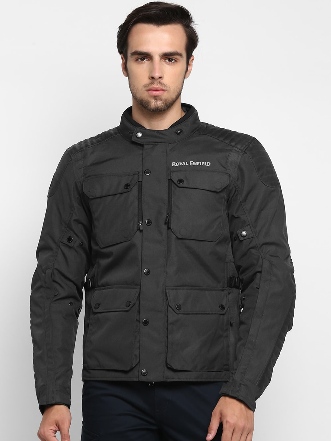 Buy Royal Enfield Men Grey Khardungla V2 Riding Jacket Jackets for