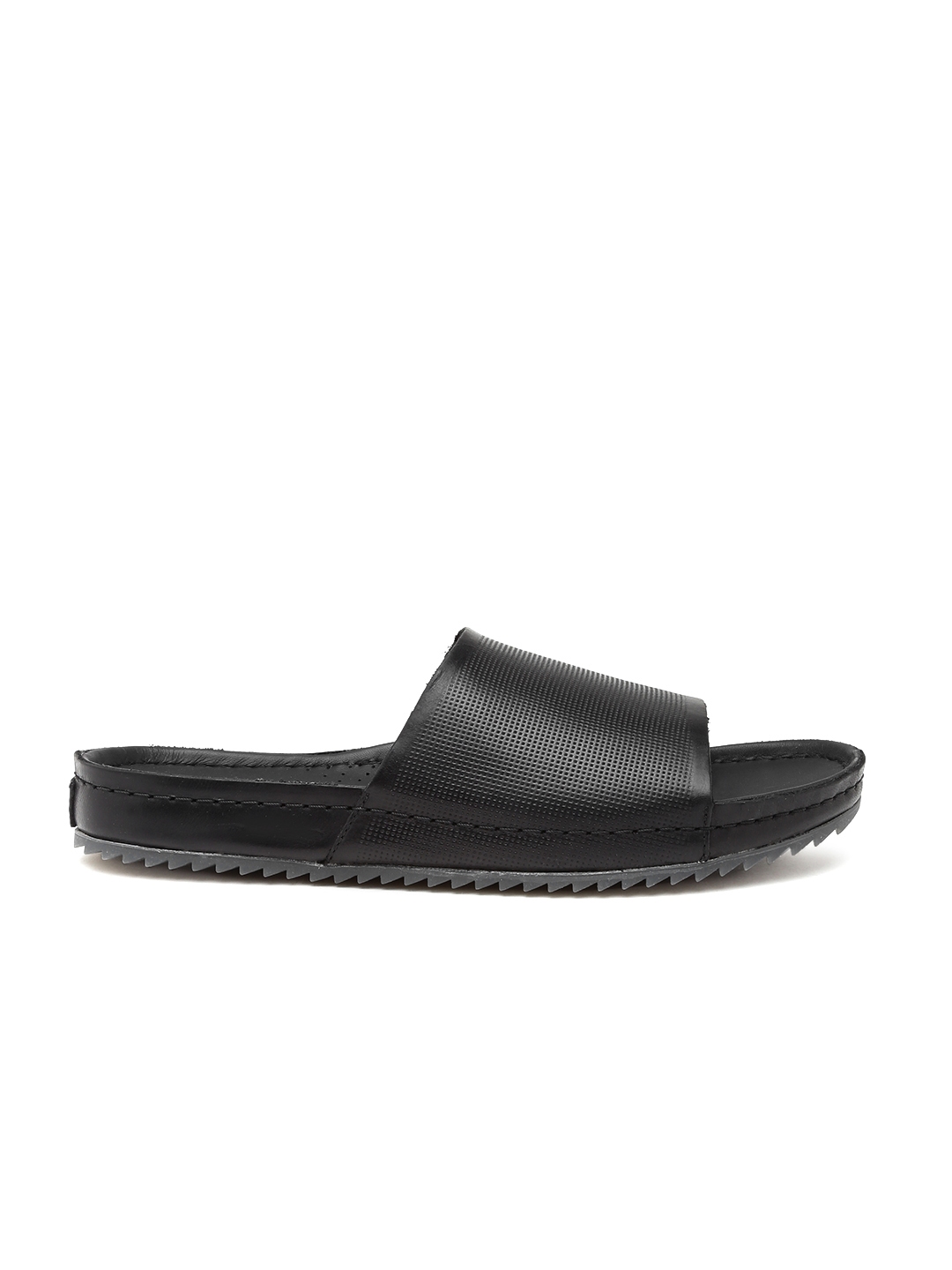 Buy Clarks Men Black Netrix Pool Textured Leather Sandals - Sandals for ...
