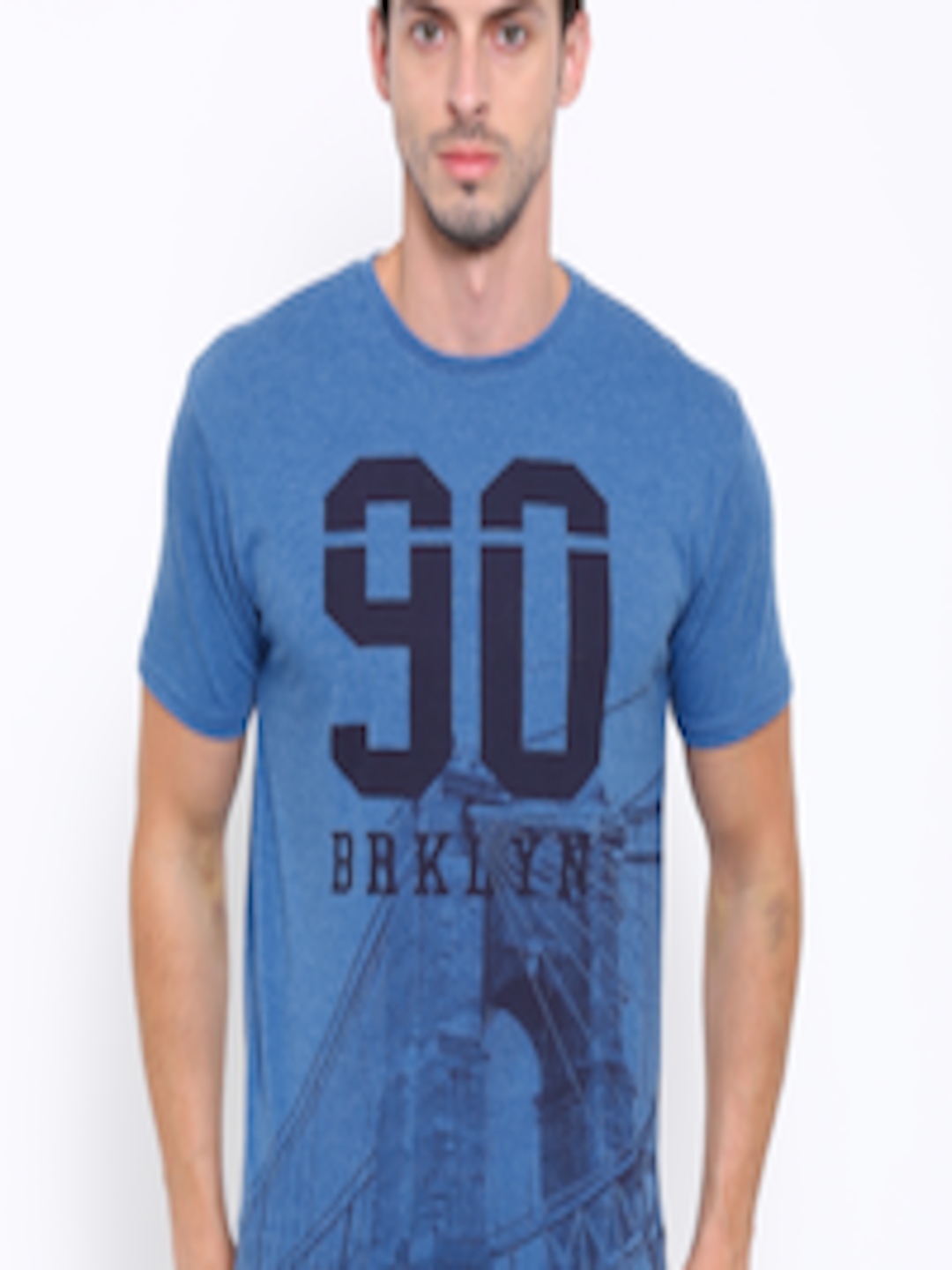 Buy LOCOMOTIVE Men Blue Printed T Shirt - Tshirts for Men 1497850 | Myntra