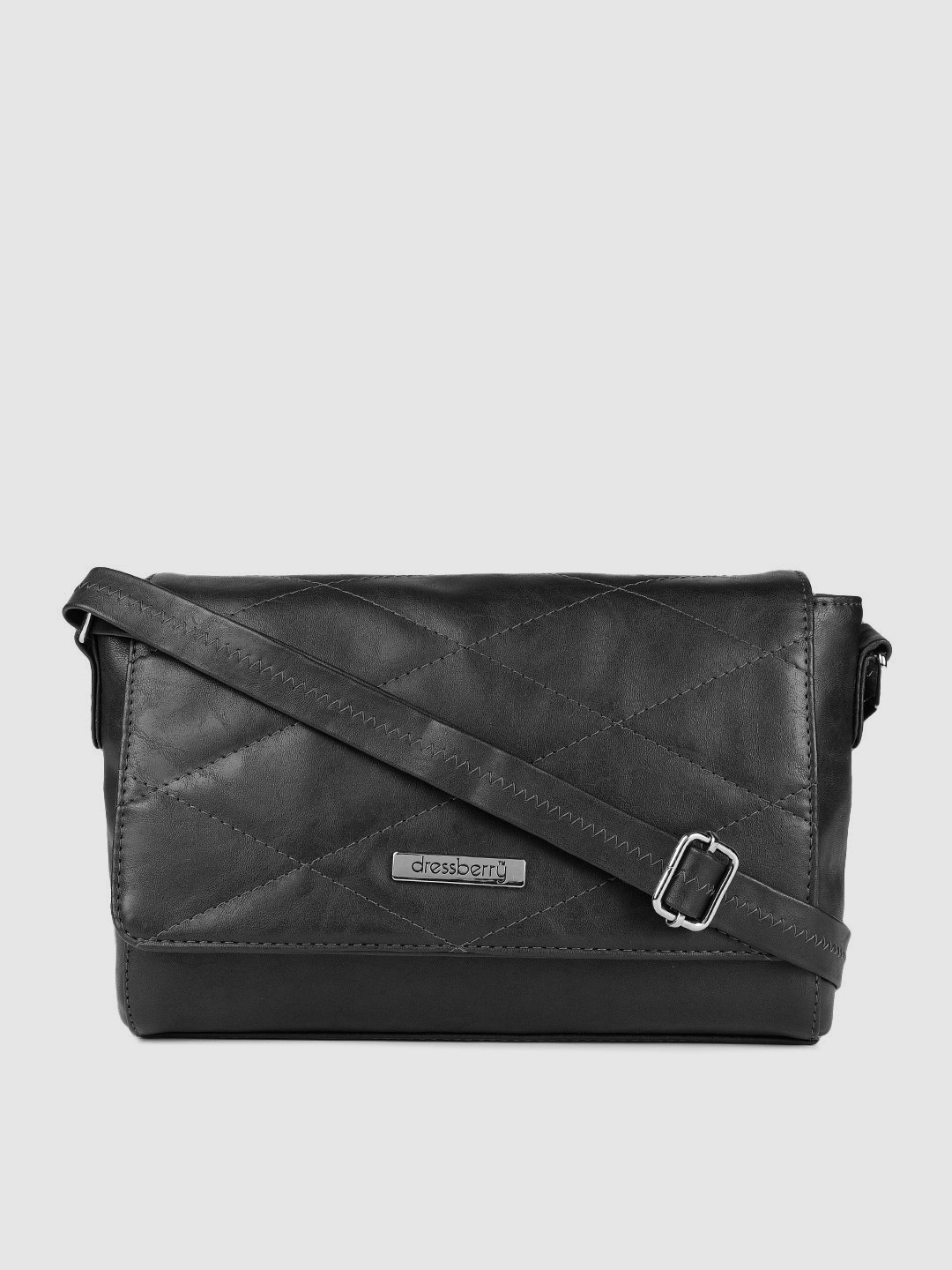 Buy DressBerry Black Quilted Structured Sling Bag Handbags for Women 14980604 Myntra
