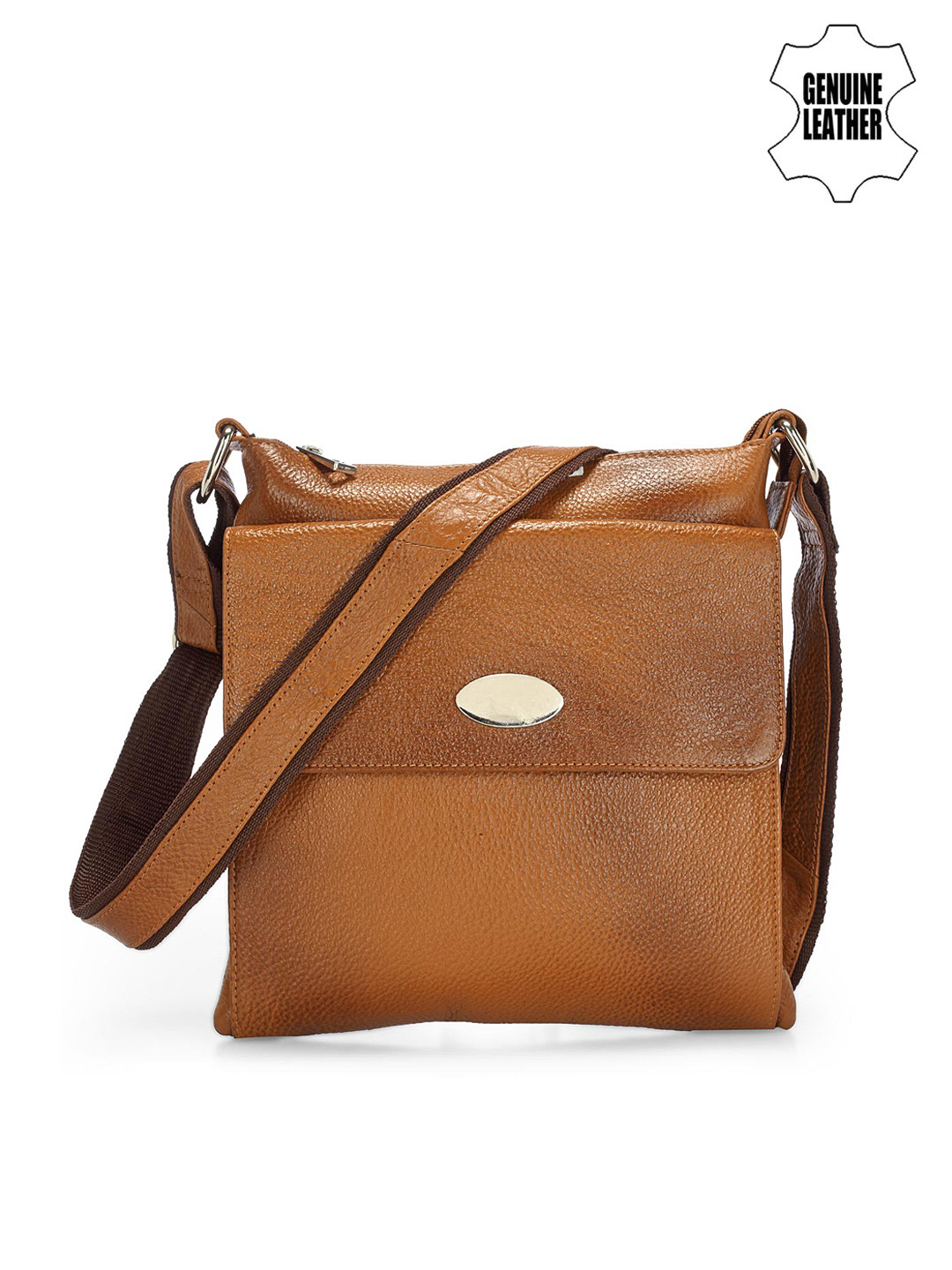 Buy Teakwood Leathers Unisex Tan Brown Leather Messenger Bag