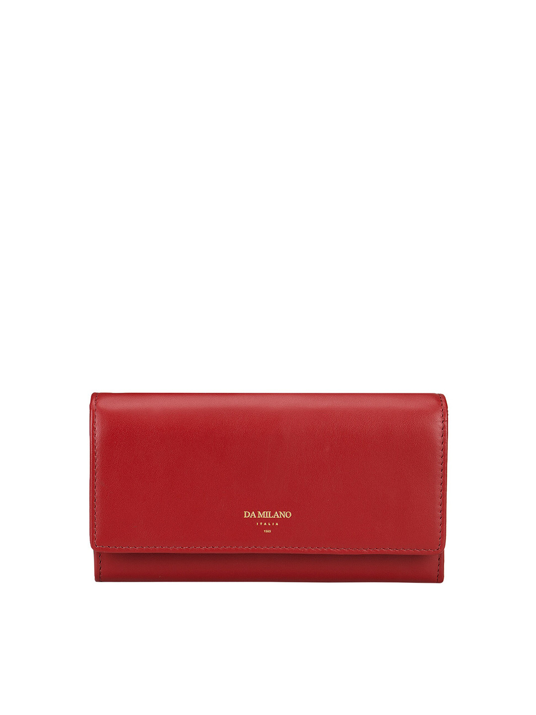 Buy Da Milano Women Red Solid Leather Envelope Wallets for Women