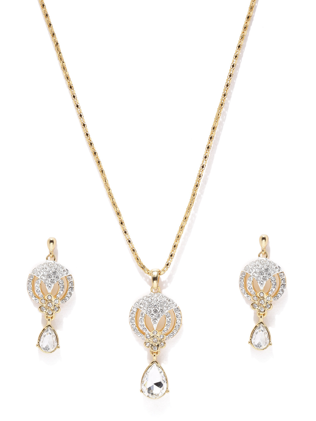 Buy Estelle Gold Plated Stone Studded Jewellery Set Jewellery Set for