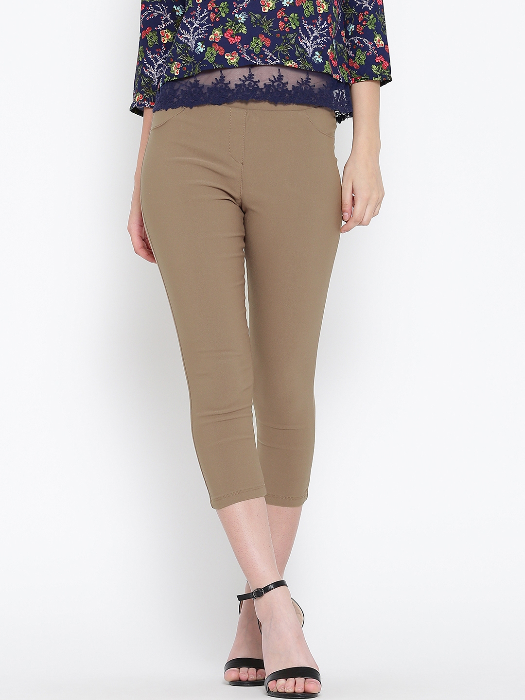 ladies khaki capris