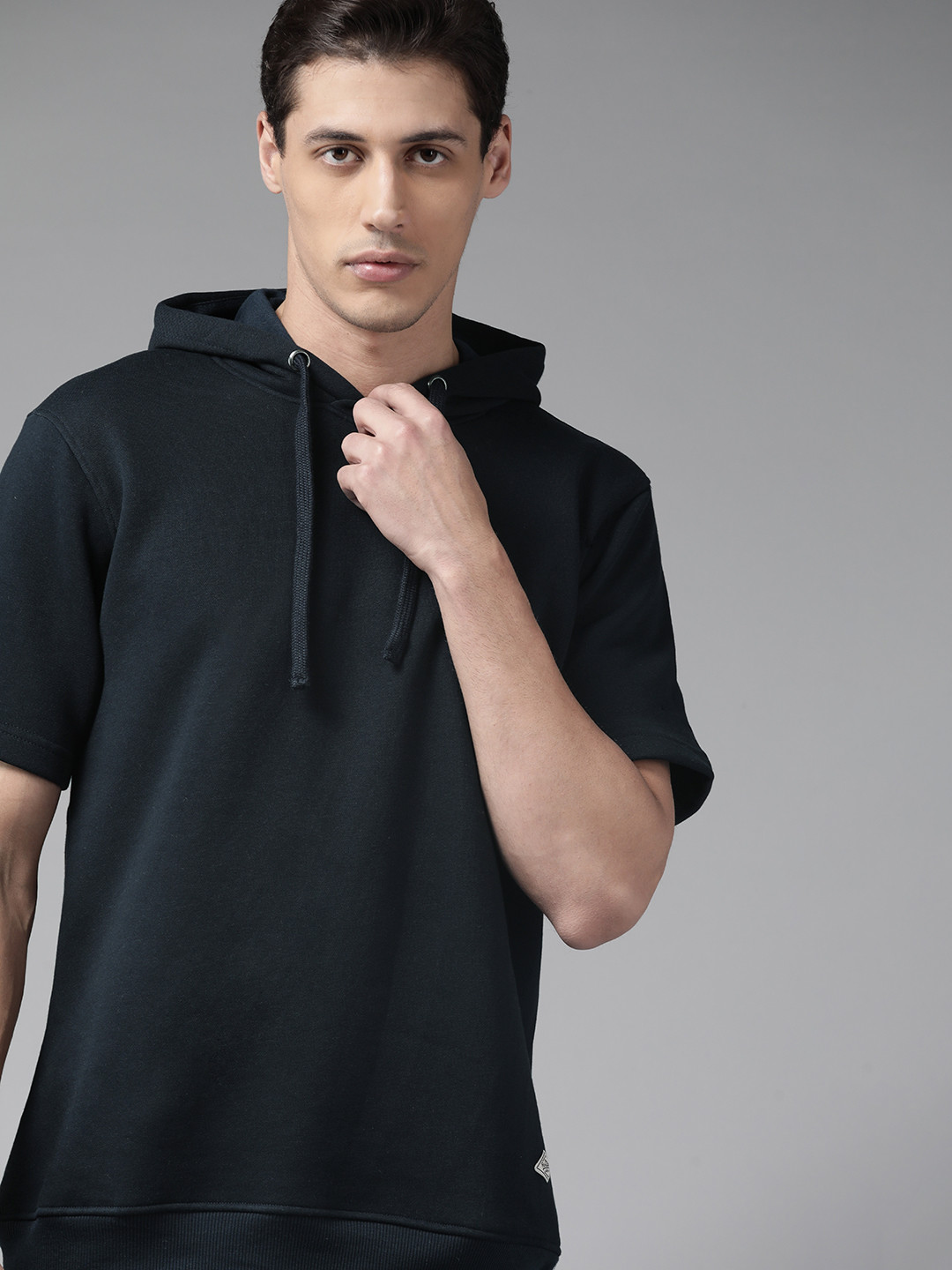 Buy Roadster Men Navy Blue Hooded Sweatshirt Sweatshirts for Men