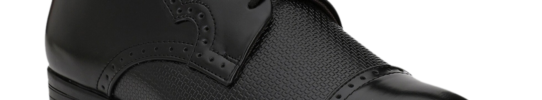Buy Ferraiolo Men Black Textured Brogues - Formal Shoes for Men ...