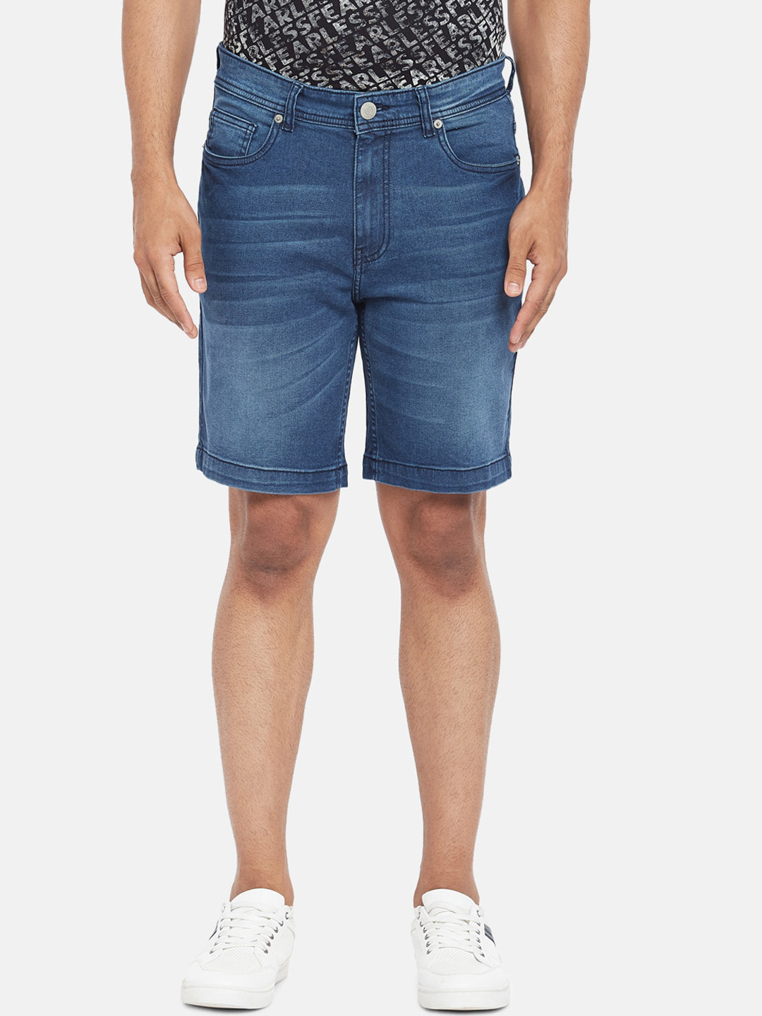 Buy People Men Blue Washed Mid Rise Denim Shorts Shorts for Men