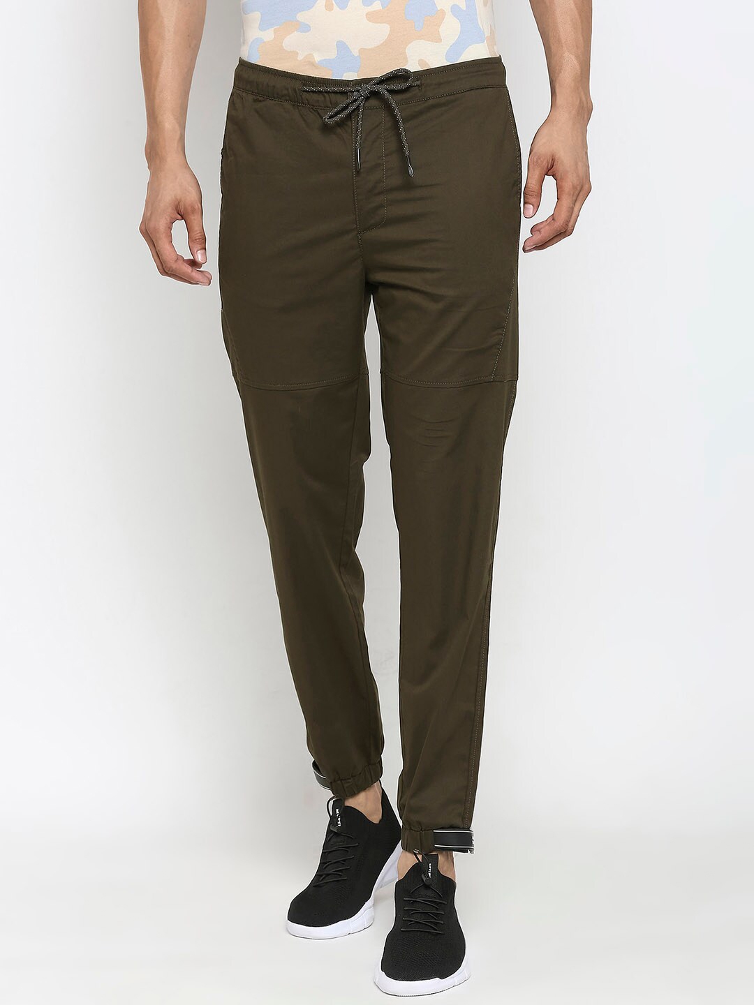 Buy Mufti Men Olive Green Slim Fit Trousers - Trousers for Men 15000974 ...