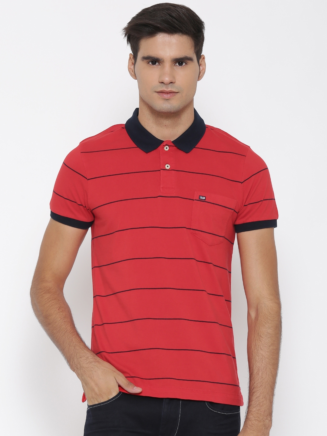 Buy Arrow Sport Men Red Striped Polo T Shirt - Tshirts for Men 1500350 ...