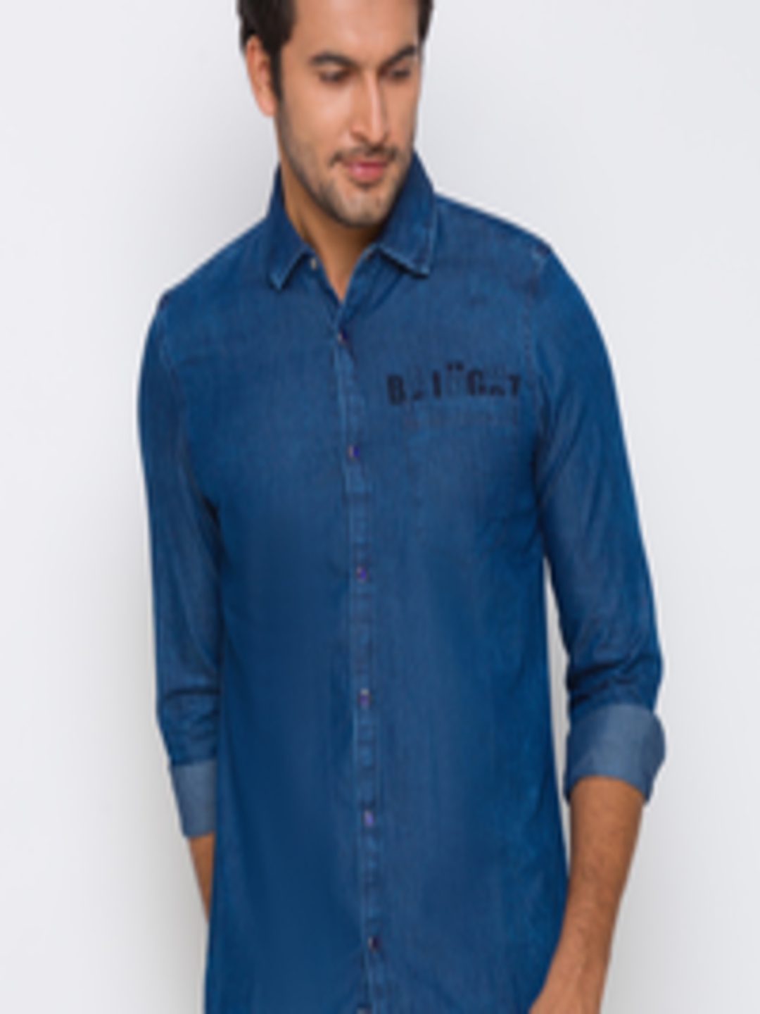 Buy Being Human Men Blue Slim Fit Casual Shirt - Shirts for Men ...