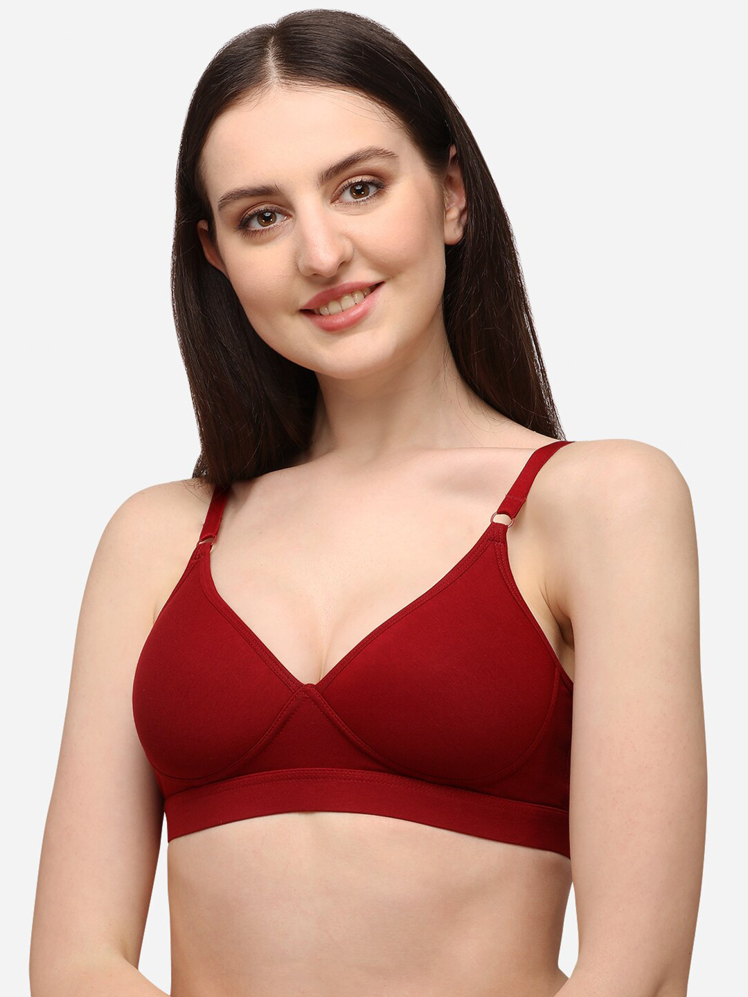 Buy Lenissa Maroon T Shirt Bra Half Coverage Lightly Padded L 124 Bra