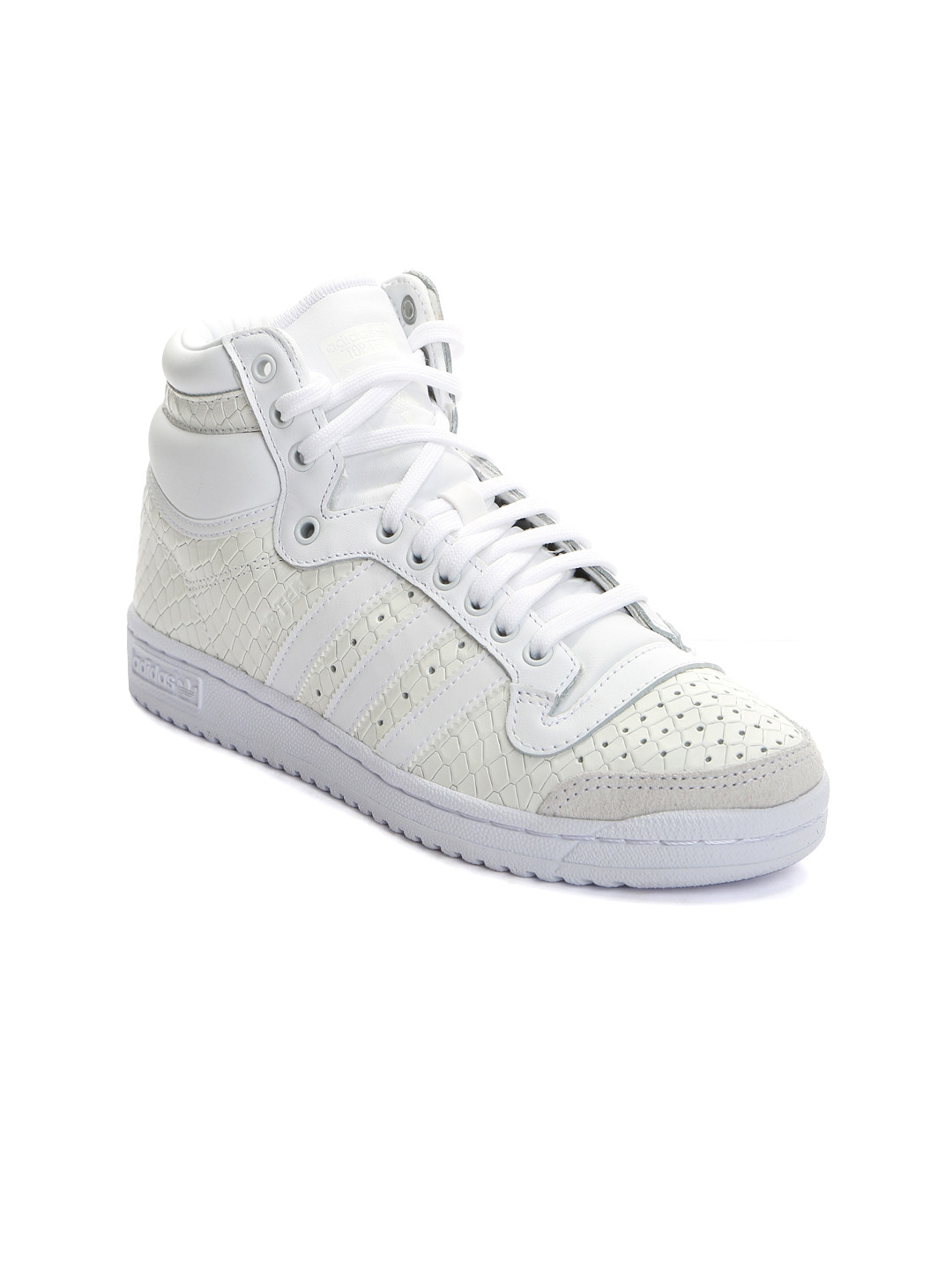 Buy ADIDAS Originals Women White Top Ten Leather High Top ...