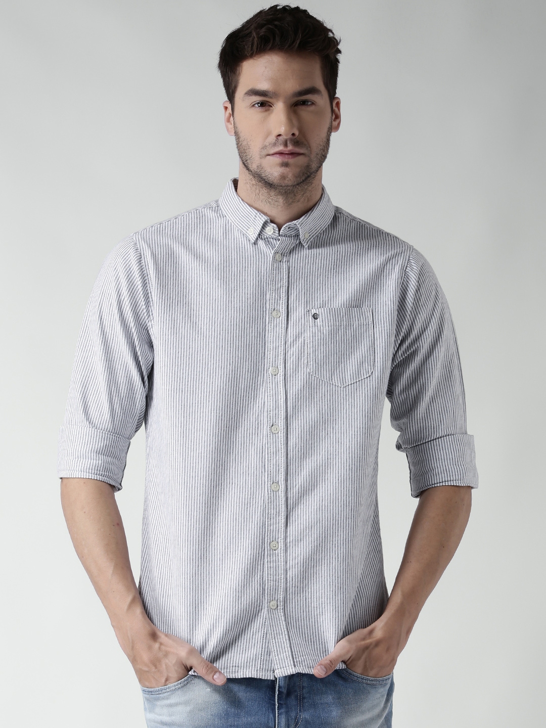 Buy BLEND Men White Striped Casual Shirt - Shirts for Men 1501597 | Myntra