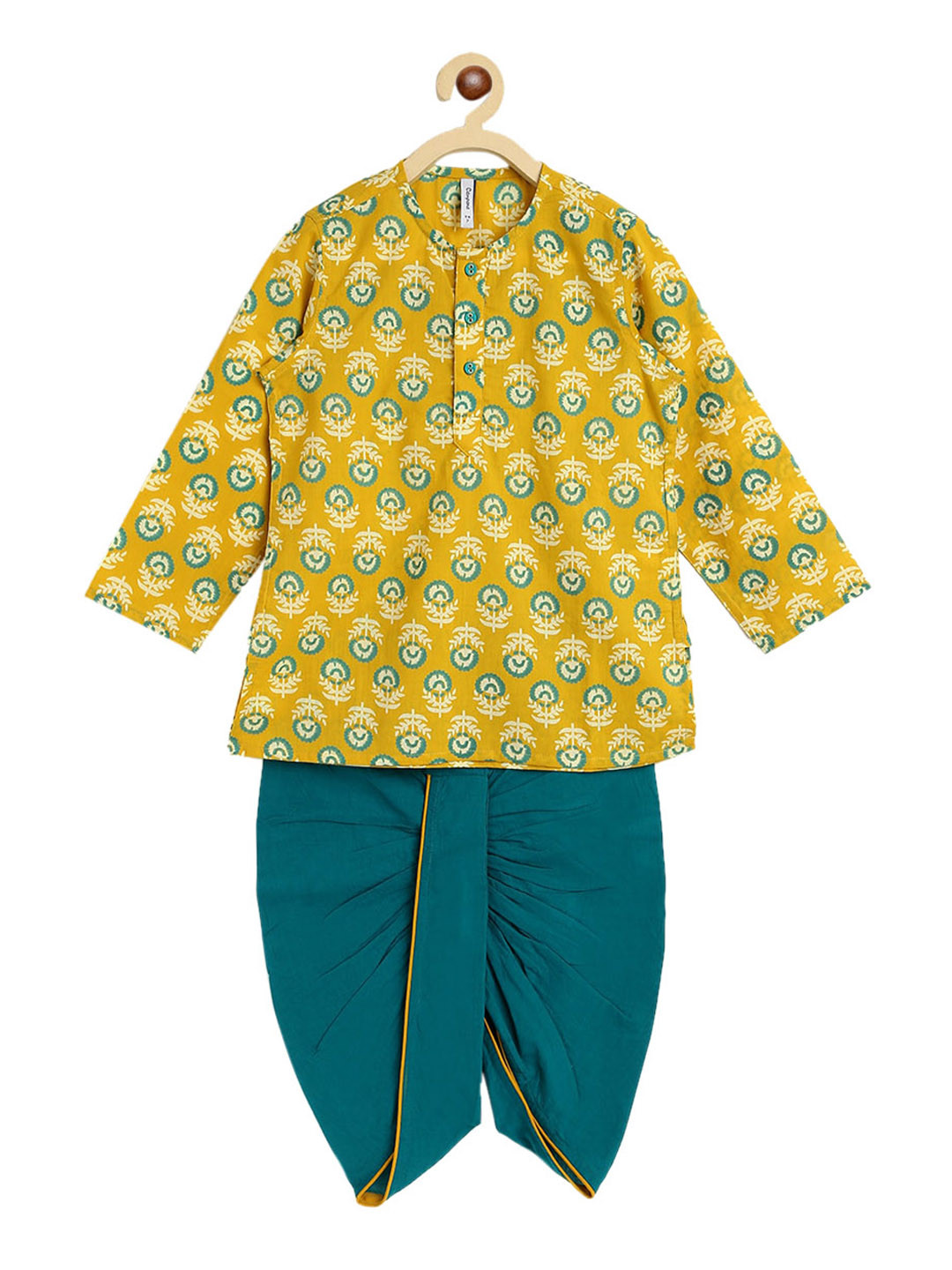 Campana Boys Mehul Kurta Set - Dobby Striped - Blue & Silver