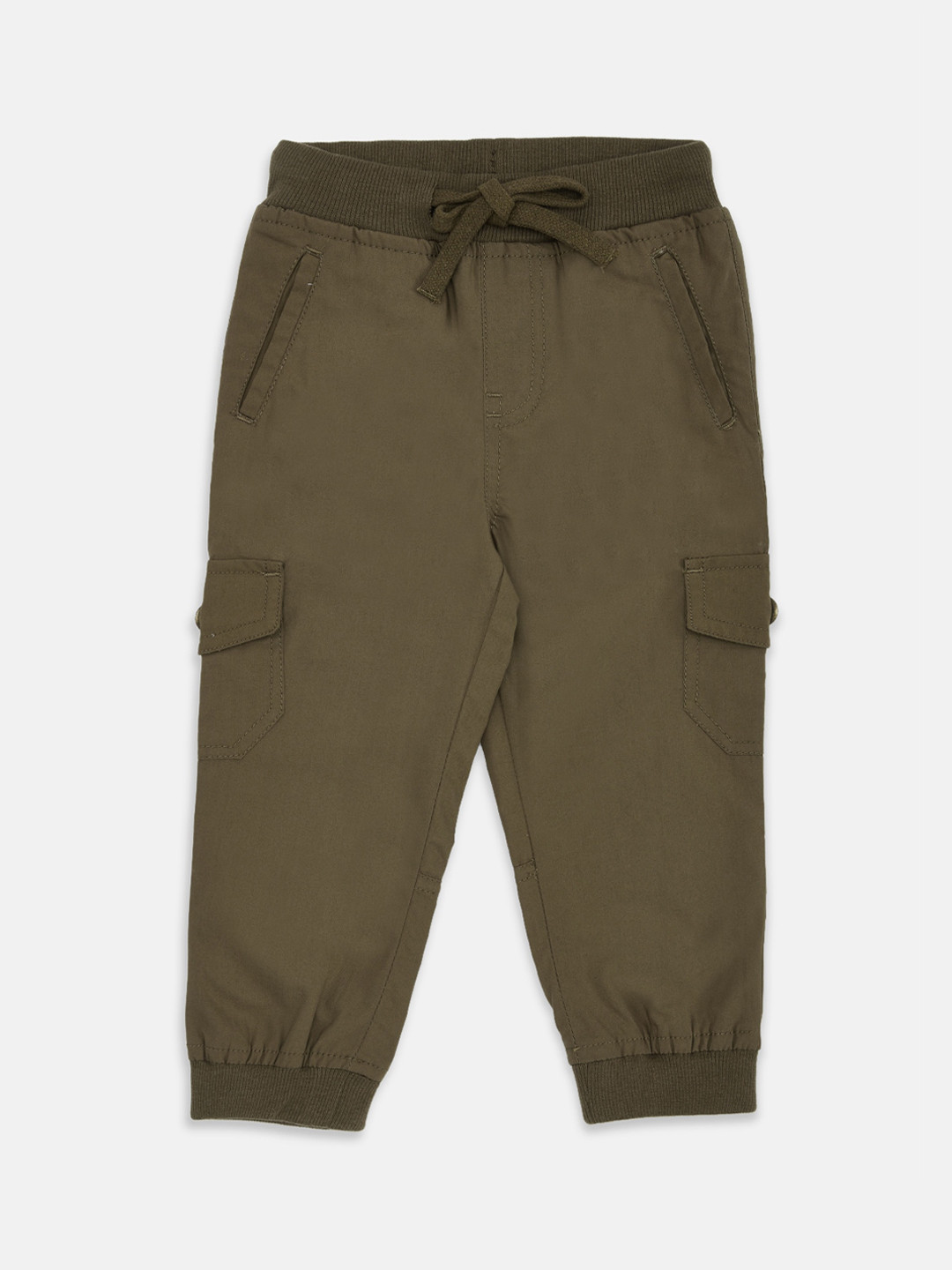 Buy Pantaloons Baby Boys Brown Pure Cotton Joggers Trousers for Boys