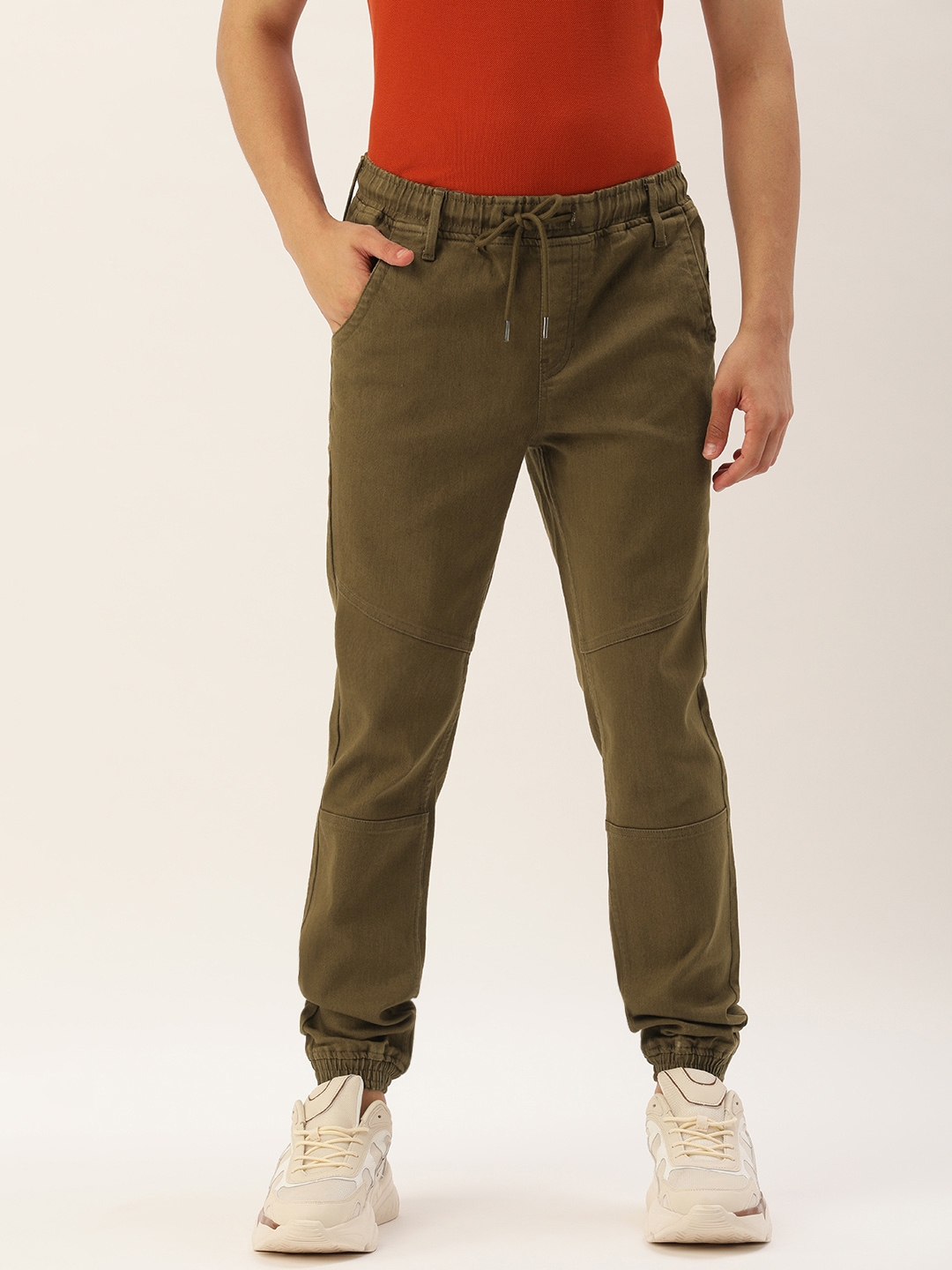 ivoc olive solid joggers