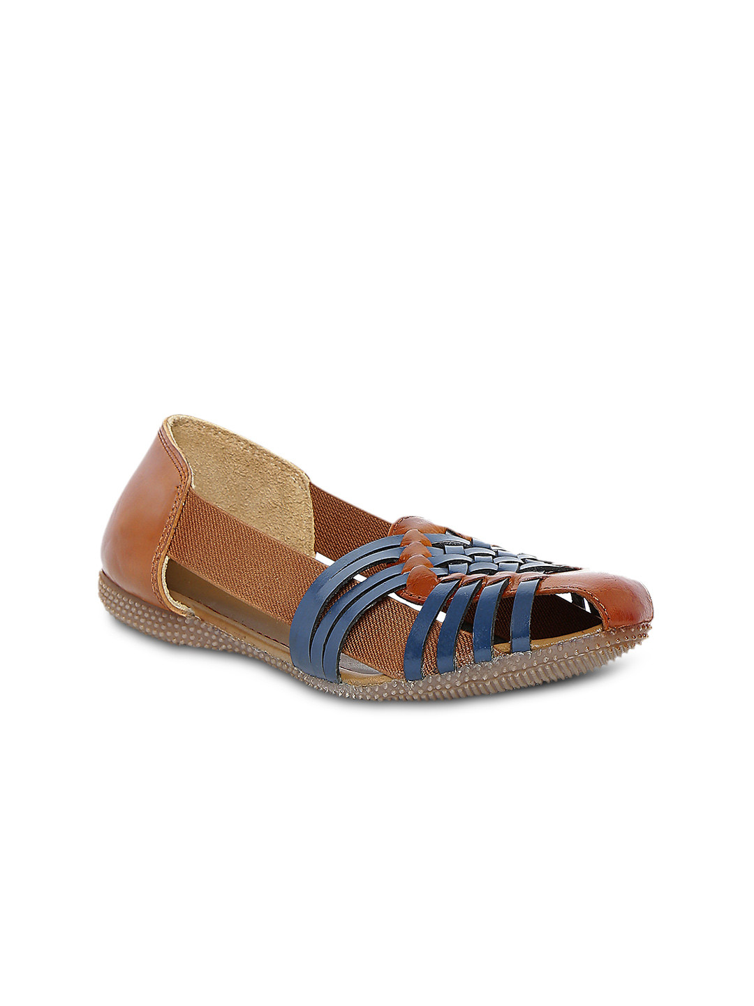 Buy Catwalk Women Blue Brown Woven Flats Flats For Women 1502258