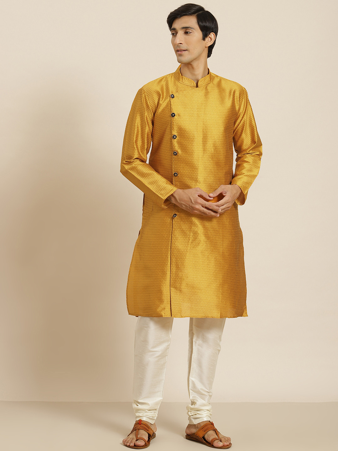 Buy SOJANYA Men Mustard Yellow Kurta Kurtas for Men 15024028 Myntra