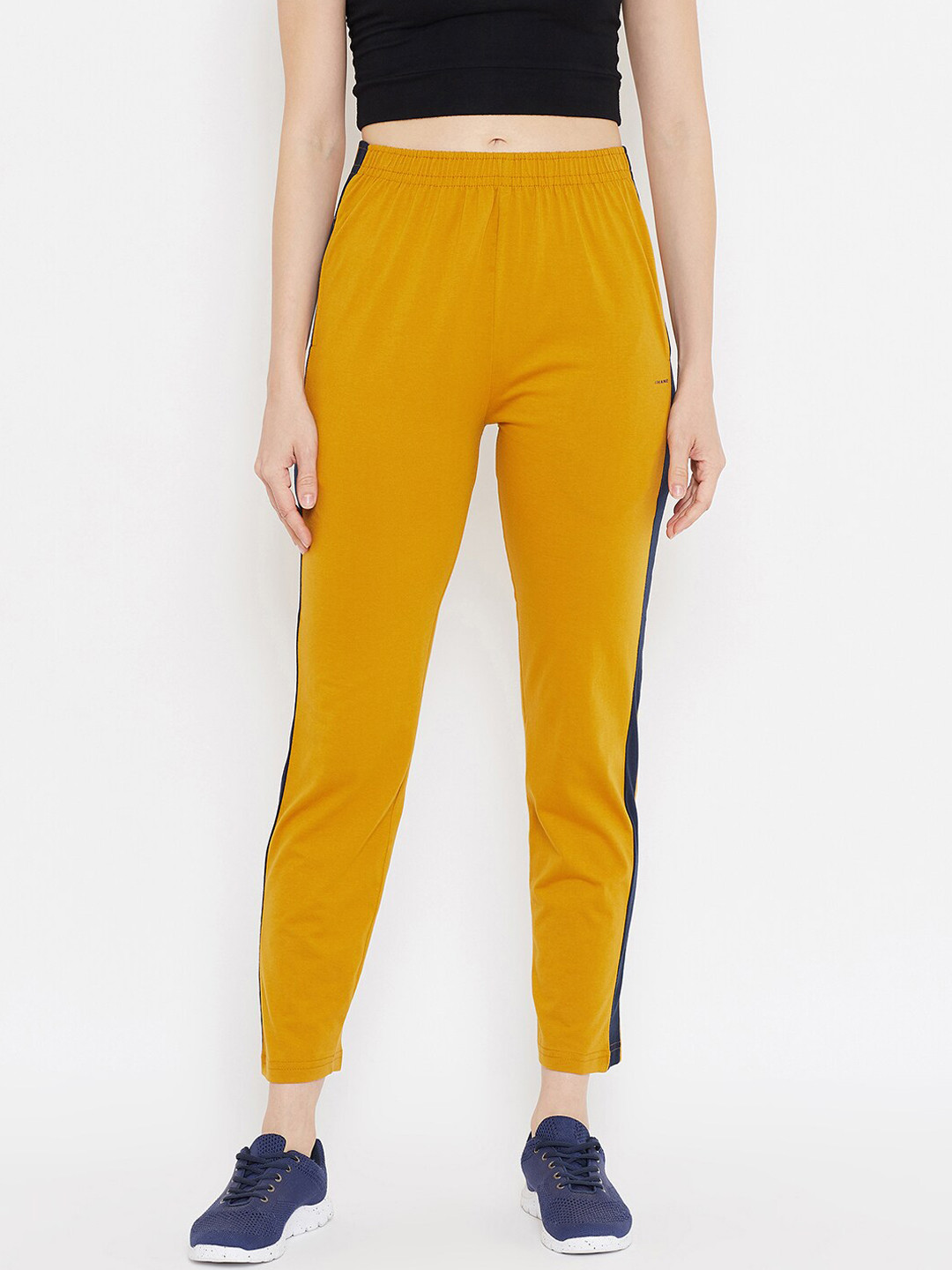 Buy Okane Women Mustard Yellow Solid Track Pants Track Pants for