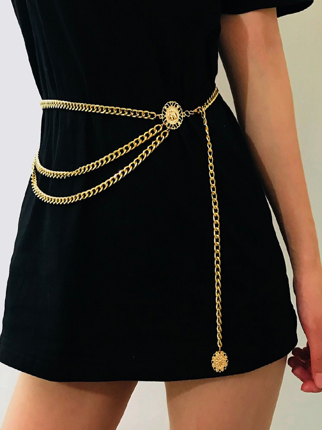 Buy AQUASTREET Women Gold Toned Layered Chain Belt Belts for Women