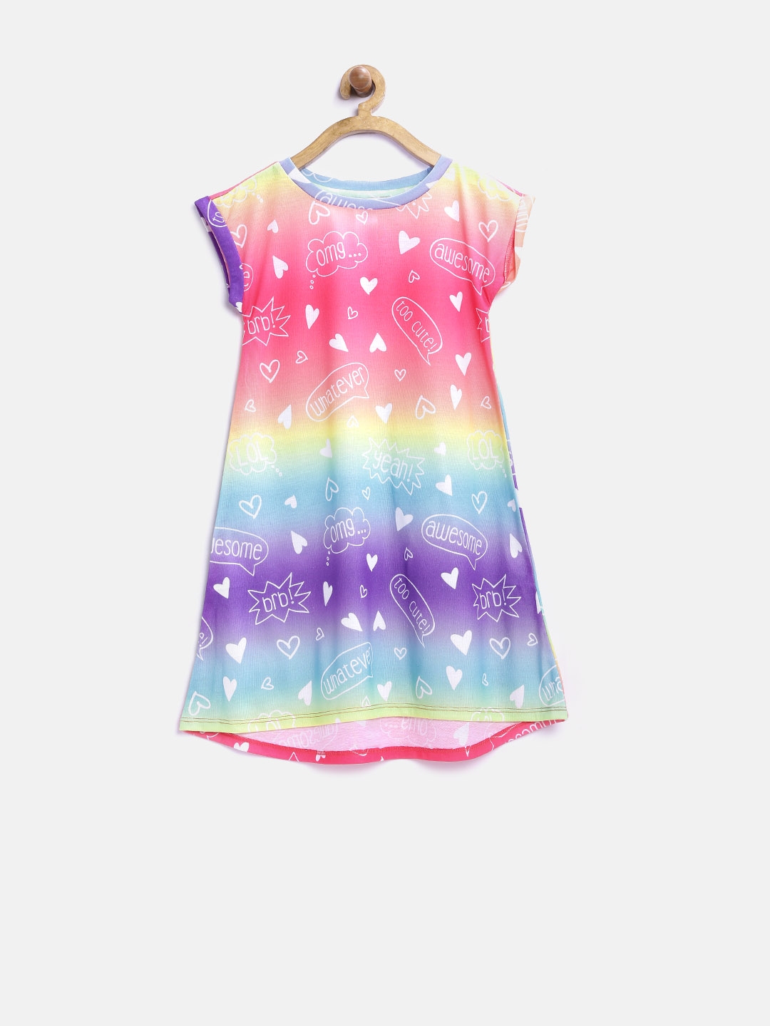 Buy The Childrens Place Girls Multicoloured Printed Nightdress ...