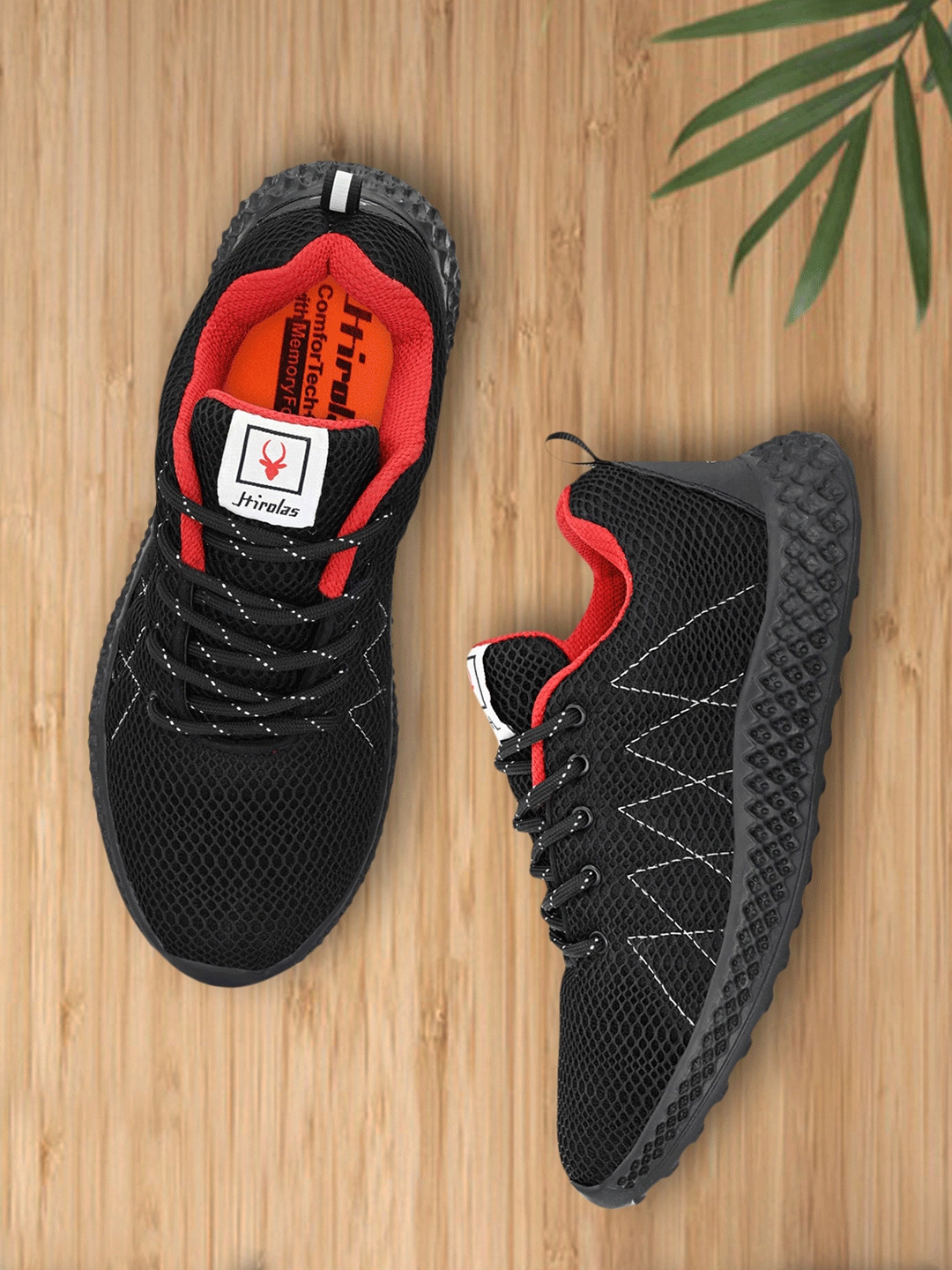 Buy HIROLAS Men Black Mesh Running Shoes - Sports Shoes for Men ...