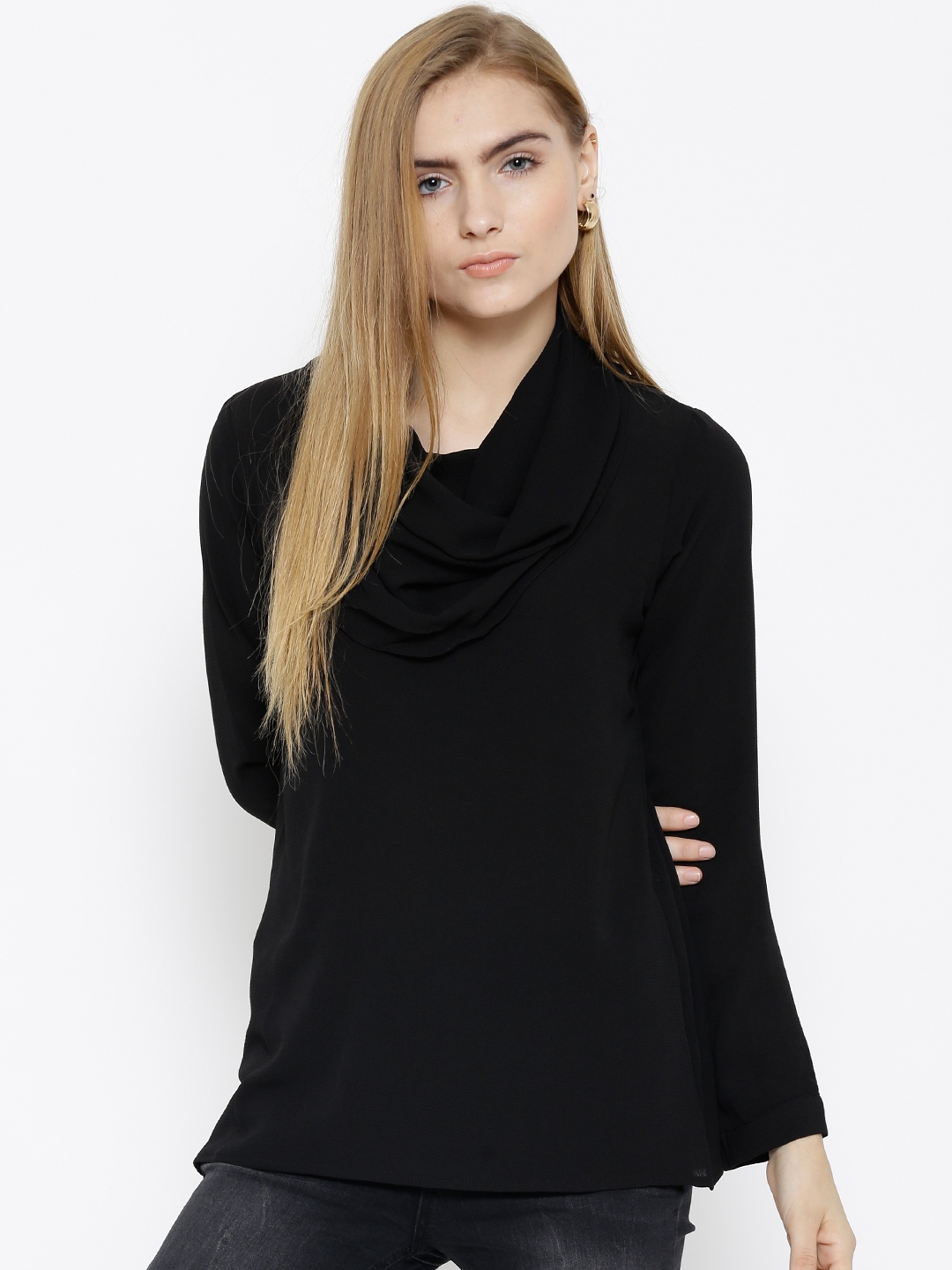 Buy AND Women Black Solid Top - Tops for Women 1503911 | Myntra