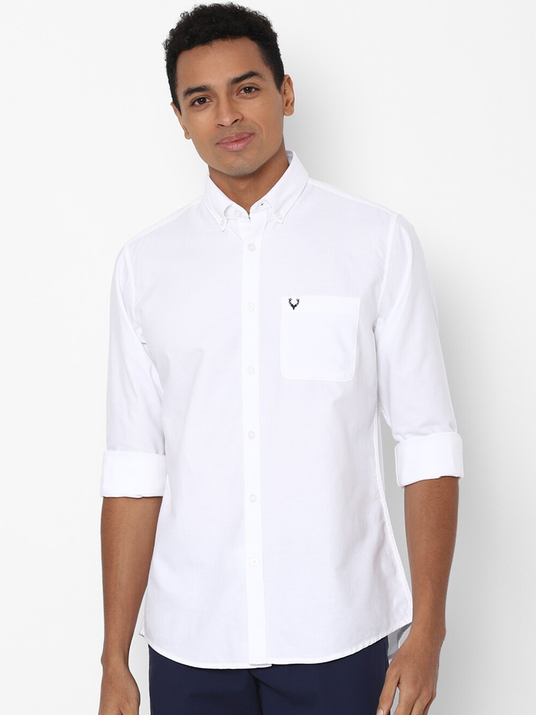 Buy Allen Solly Men White Slim Fit Casual Shirt - Shirts for Men ...