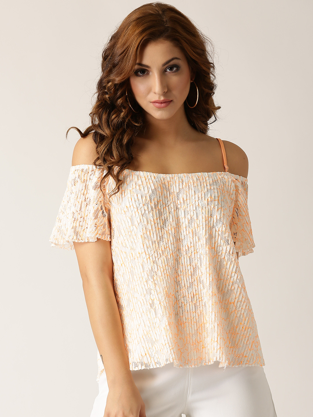 Buy QUIZ Women Orange Lace Top Tops for Women 1504464 Myntra