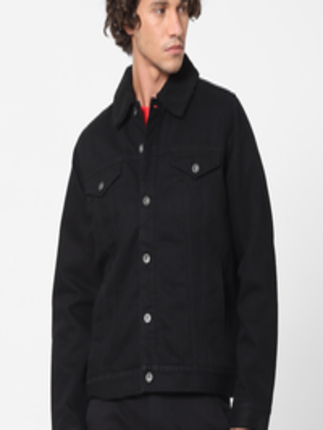 Buy Celio Men Black Denim Jacket - Jackets for Men 15051592 | Myntra