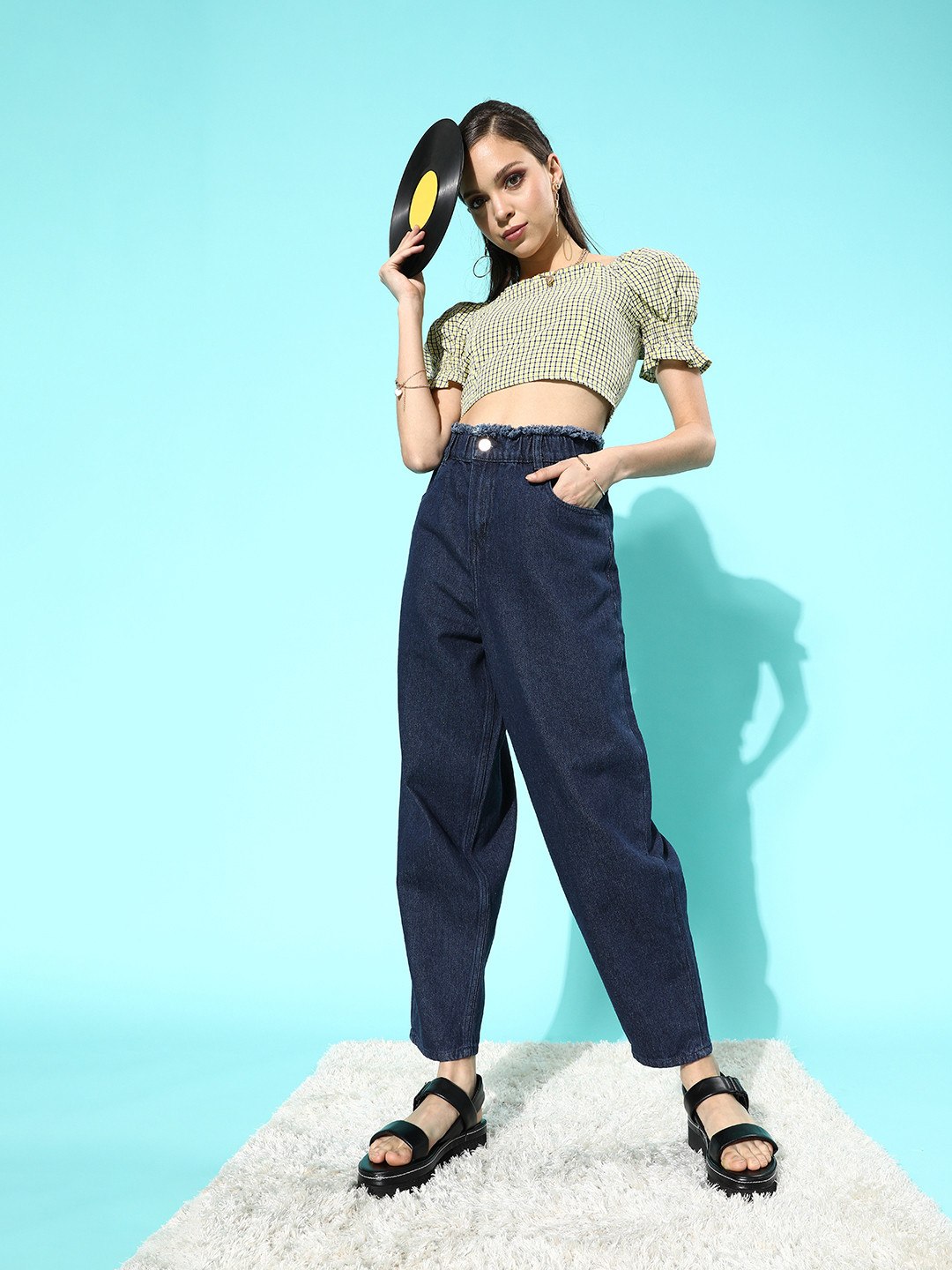 Buy DressBerry Women Deep Navy Blue Mid Rise Regular Fit Jeans Jeans