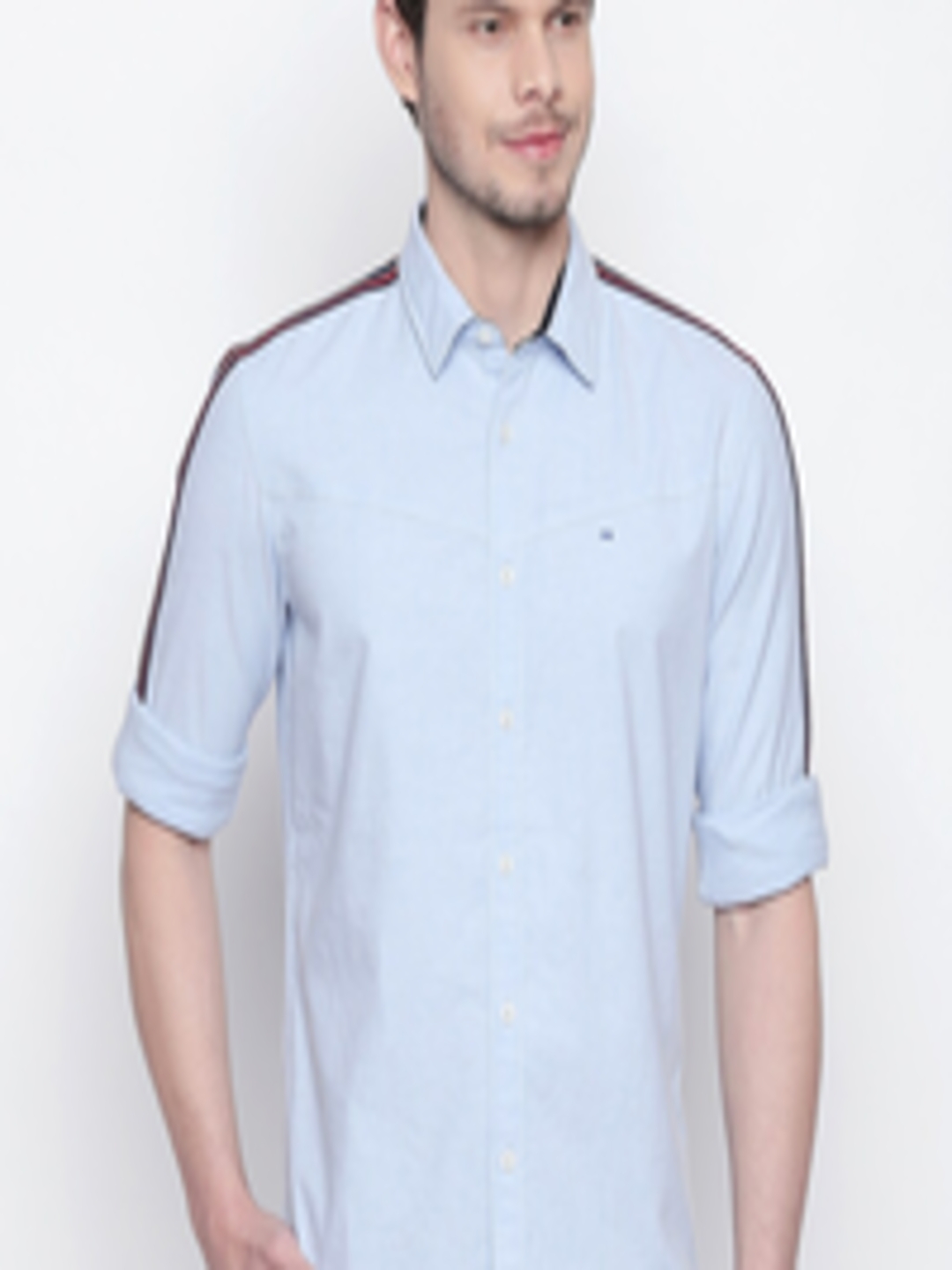 Buy Basics Men Blue Slim Fit Casual Shirt - Shirts for Men 15058300 ...