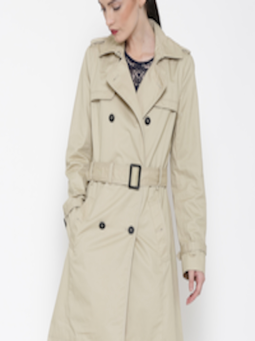 Buy MANGO Beige Trench Coat - Coats for Women 1506121 | Myntra