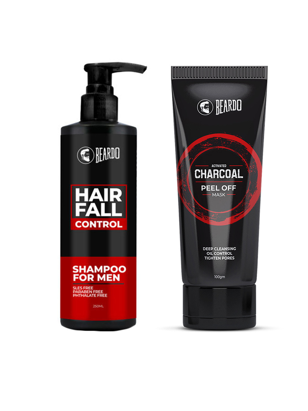 Buy BEARDO Men Hair Fall Control Shampoo 250 Ml & Rejuvenating Peel Off ...