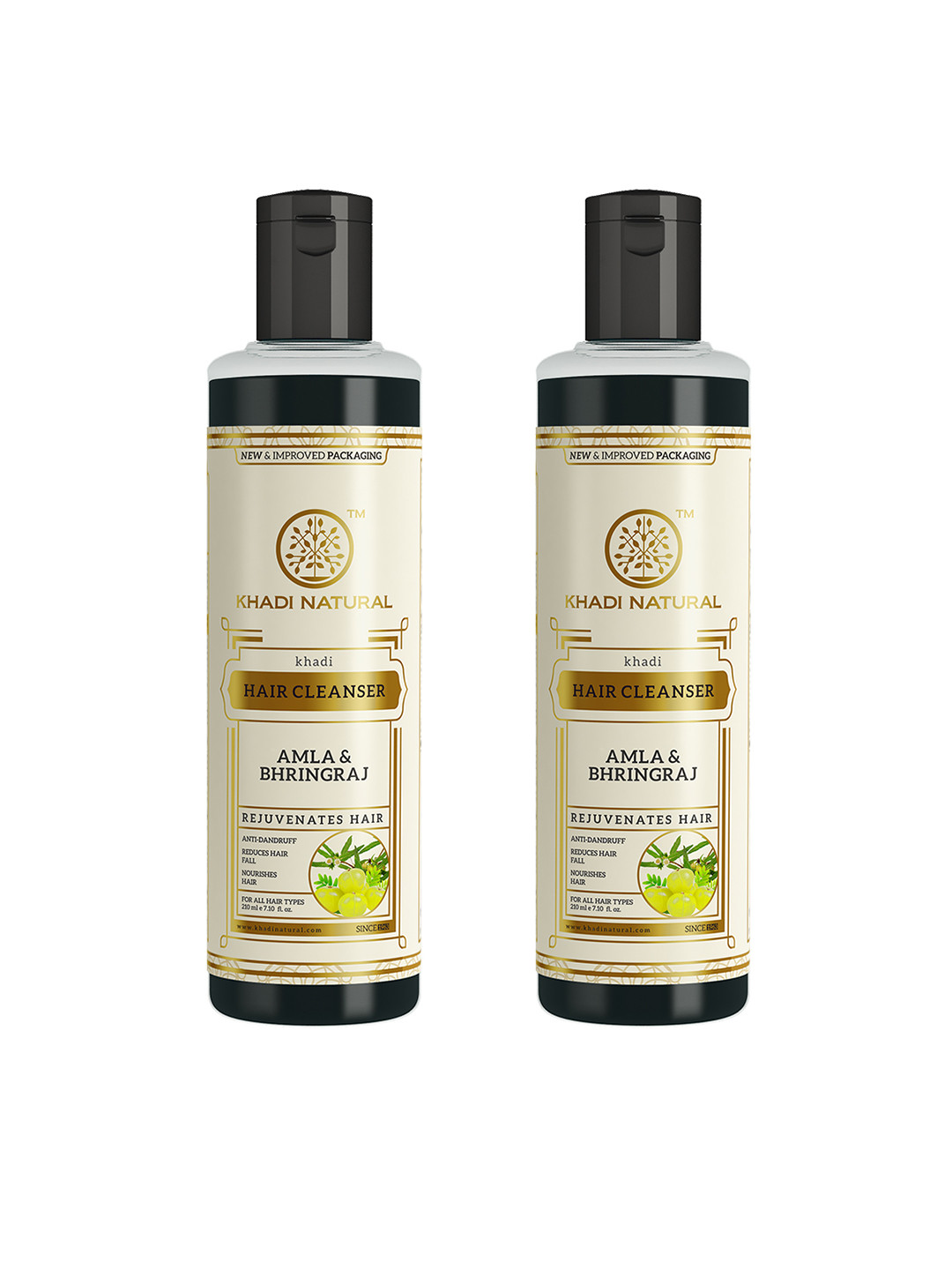 Buy Khadi Natural Set Of 2 Amla & Bhringraj Hair Cleansers Shampoo